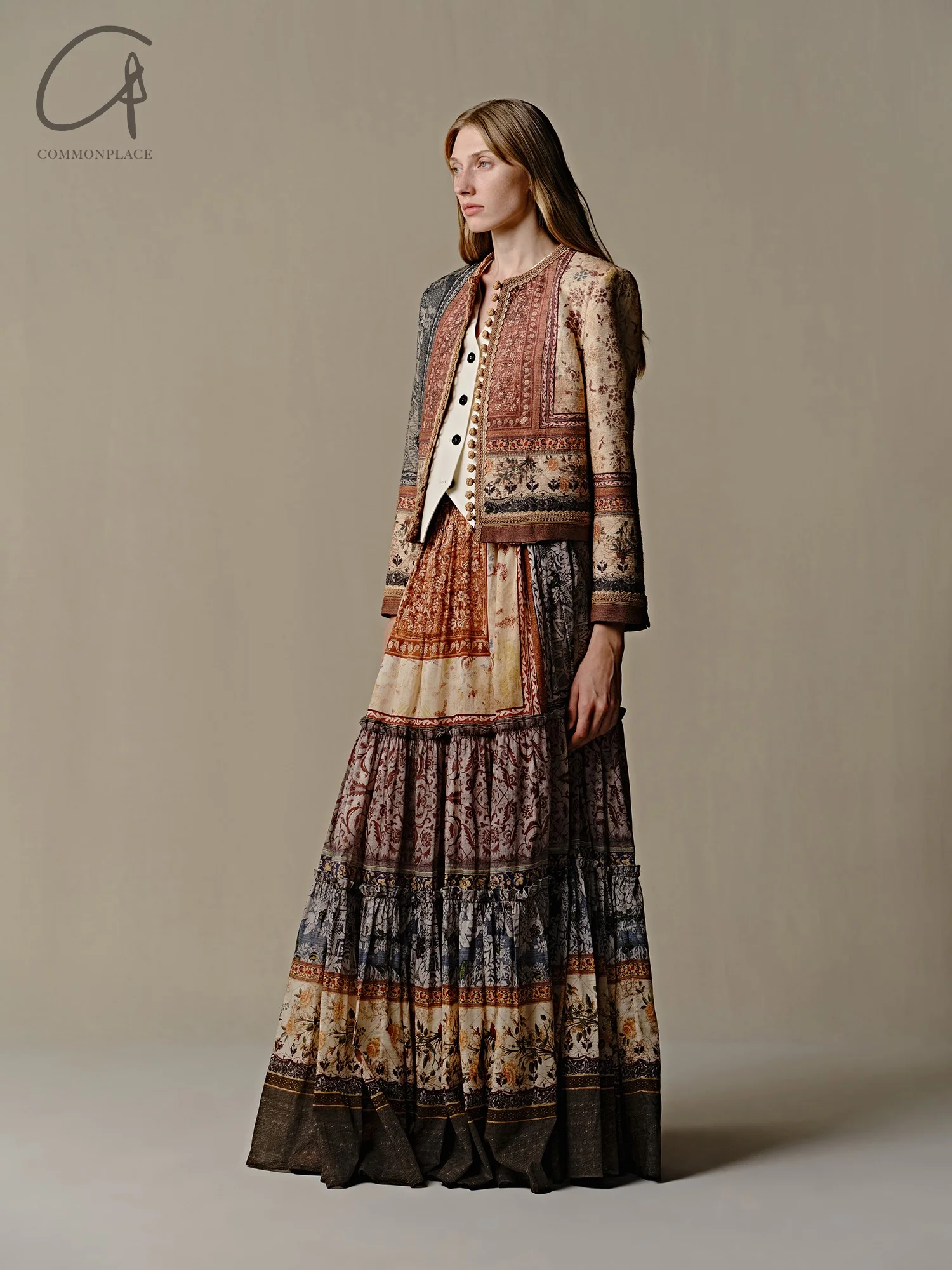 INTO THE EAST 25 Spring/Summer Printed Splicing Skirt ITE-E1DGSS003NCC21SK-HUA Color - Image 5