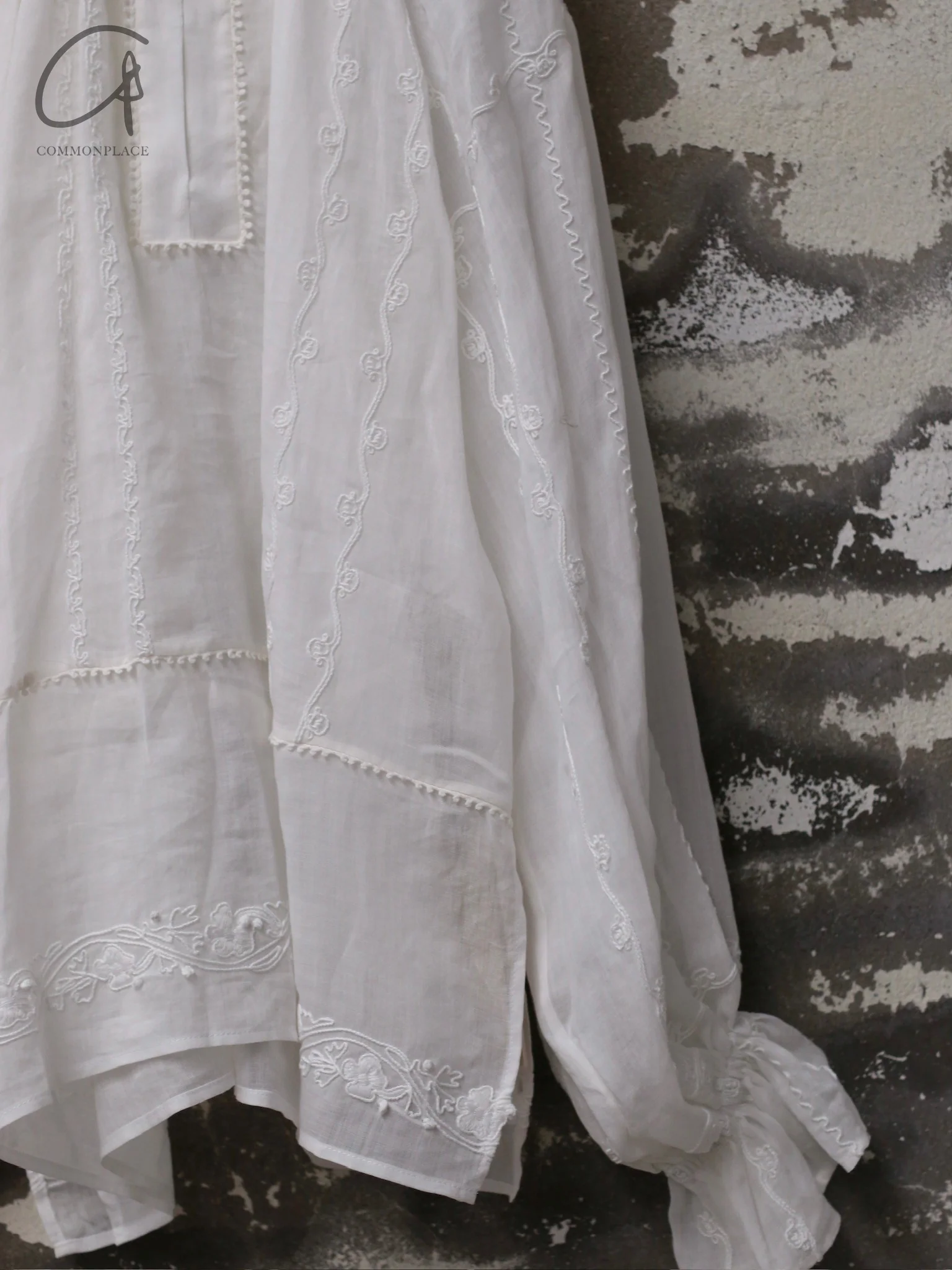 INTO THE EAST 25 Spring/Summer Ramie Ribbon Puff Sleeve Top ITE-E1DGSS004WT22TP-BAI White - Image 7