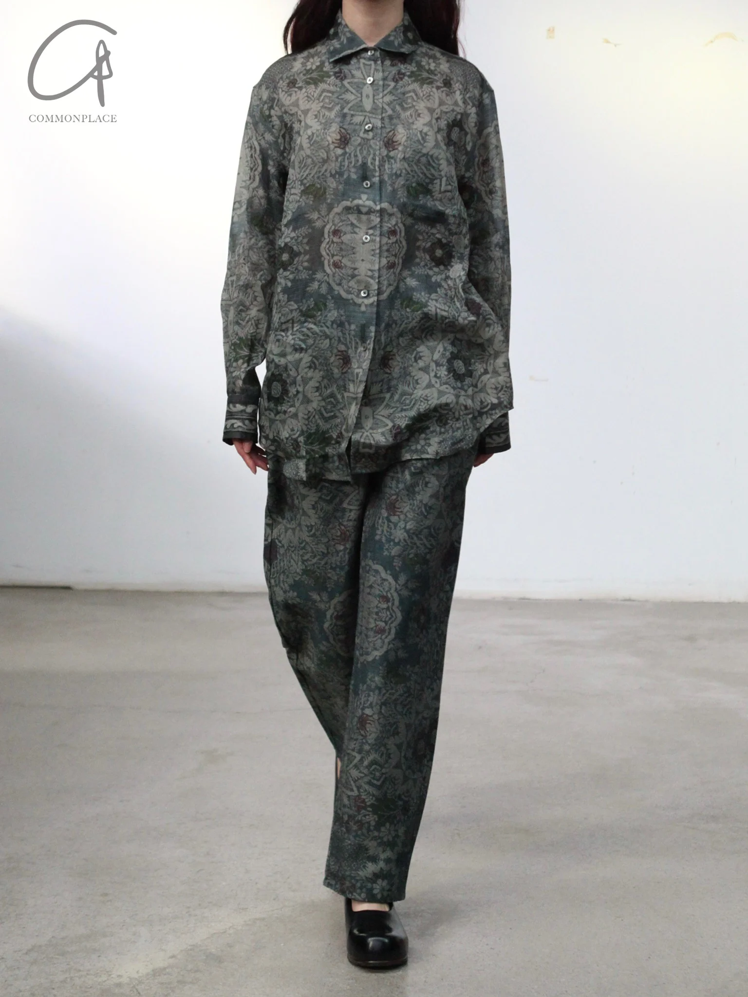 INTO THE EAST 25 Spring/Summer Retro Print Denim Cardigan / Denim Straight Pants ITE-E1DGSS016GR21PT-ML Pants E1DGSS006GR21JK - Image 8