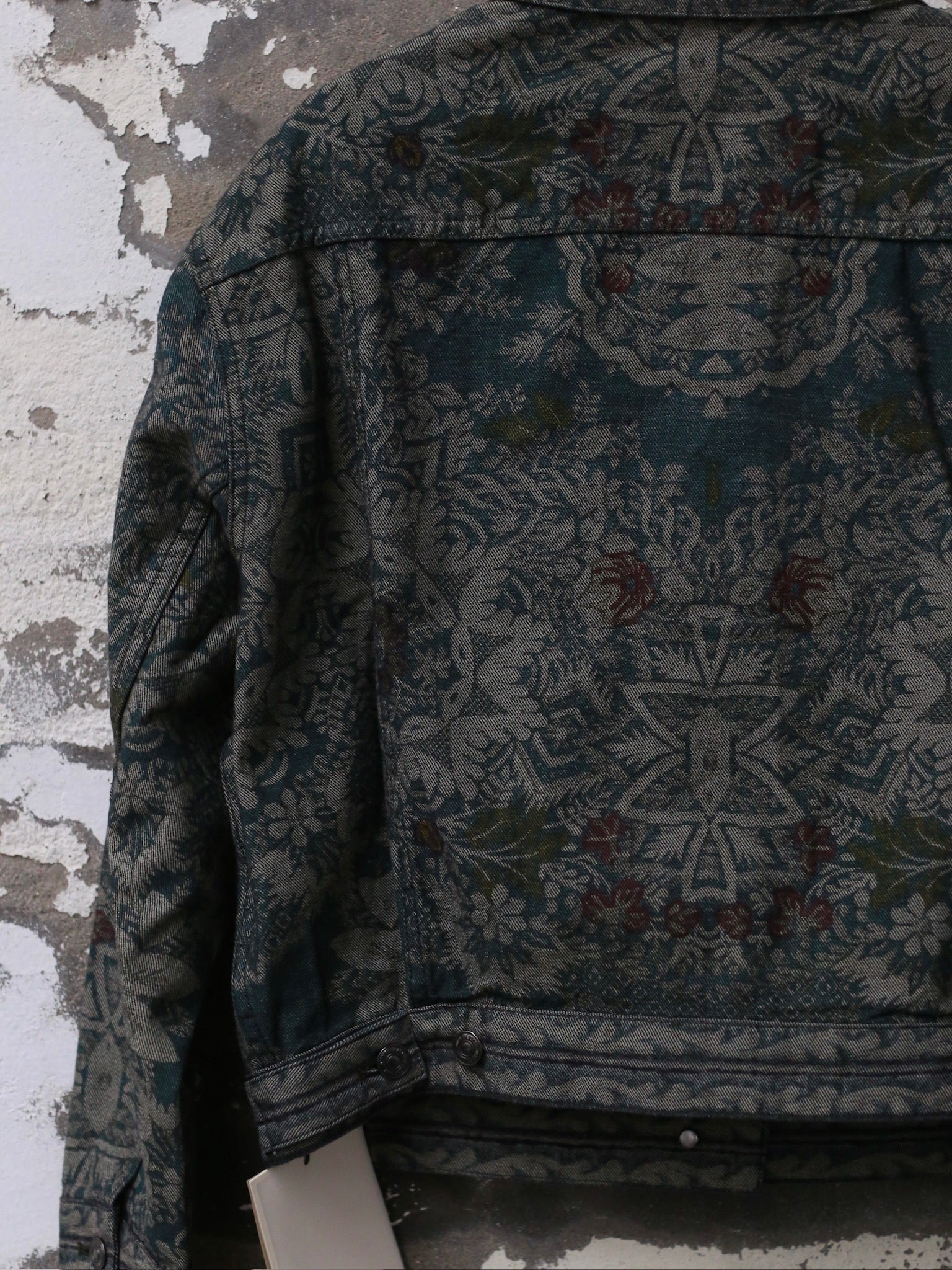 INTO THE EAST 25 Spring/Summer Retro Print Denim Jacket ITE-E1DGSS005GR21JK-ML Dark Green - Image 12