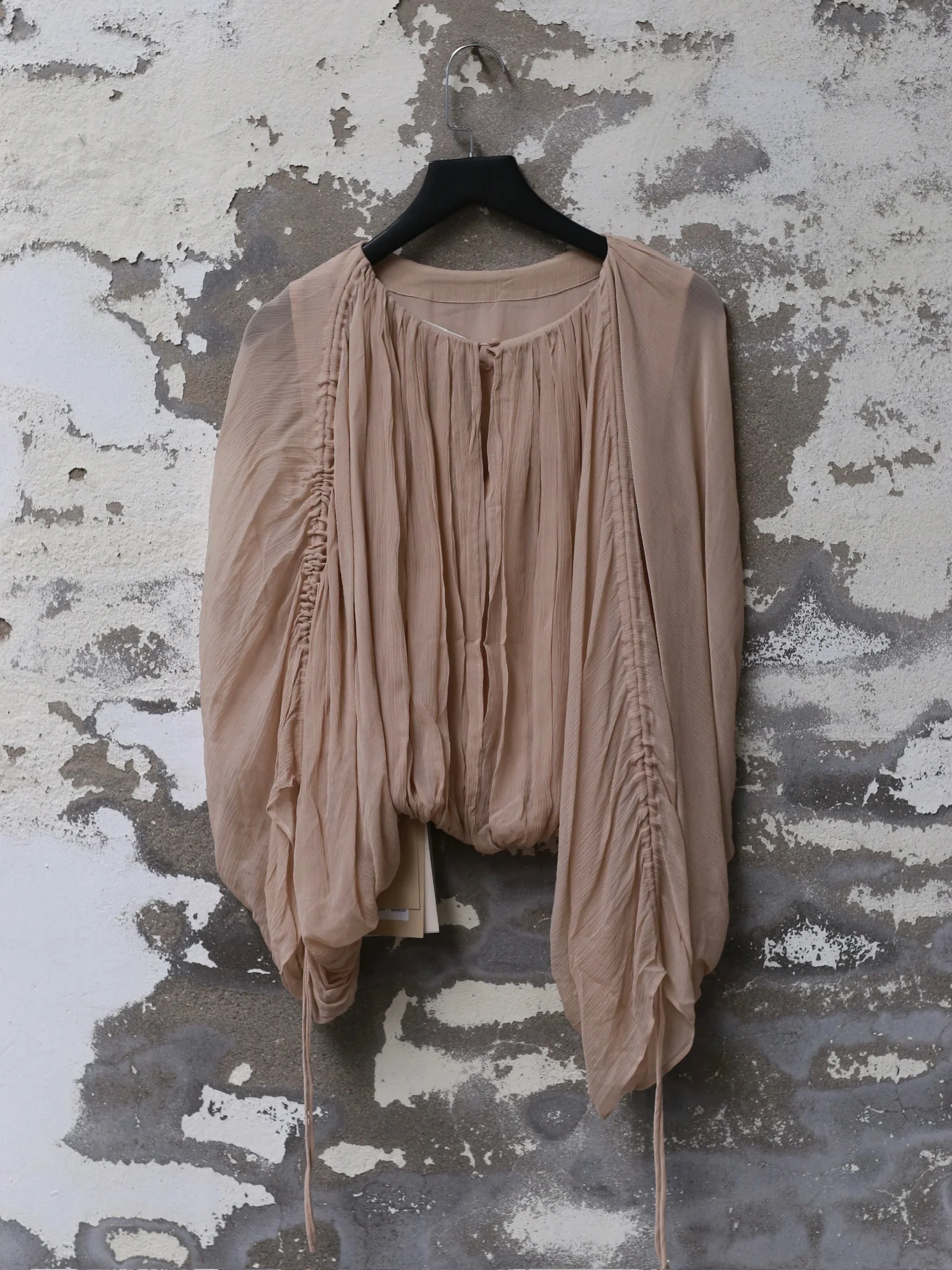 INTO THE EAST 25 Spring/Summer Silk Geometric Drawstring Top ITE-E1DGSS039PK20TP-LUOFEN Nude Pink (E1DGSS011BR21TP) - Image 11