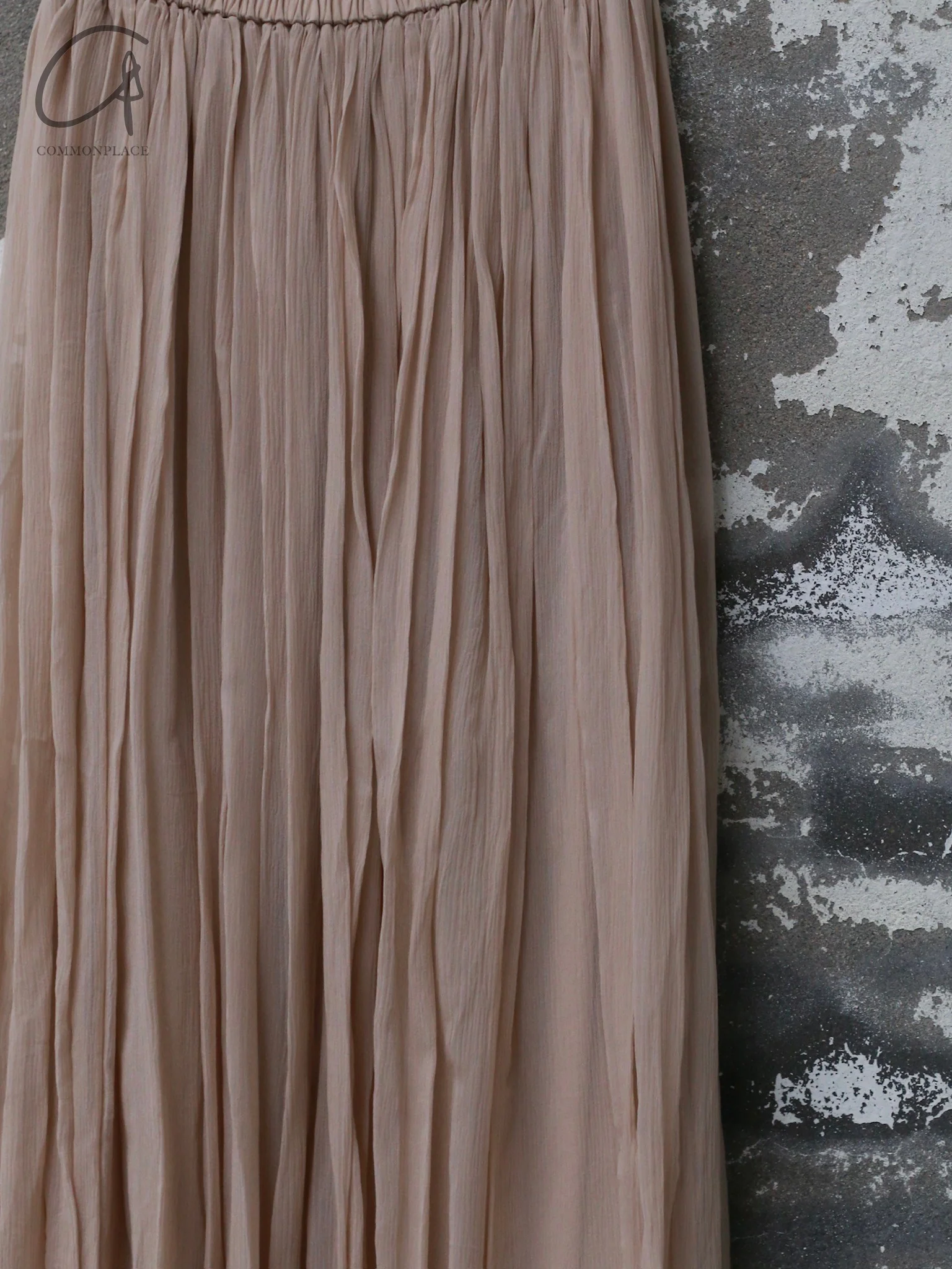 INTO THE EAST 25 Spring/Summer Silk Pleated Skirt ITE-E1DGSS021PK20SK-LF Nude Pink - Image 4