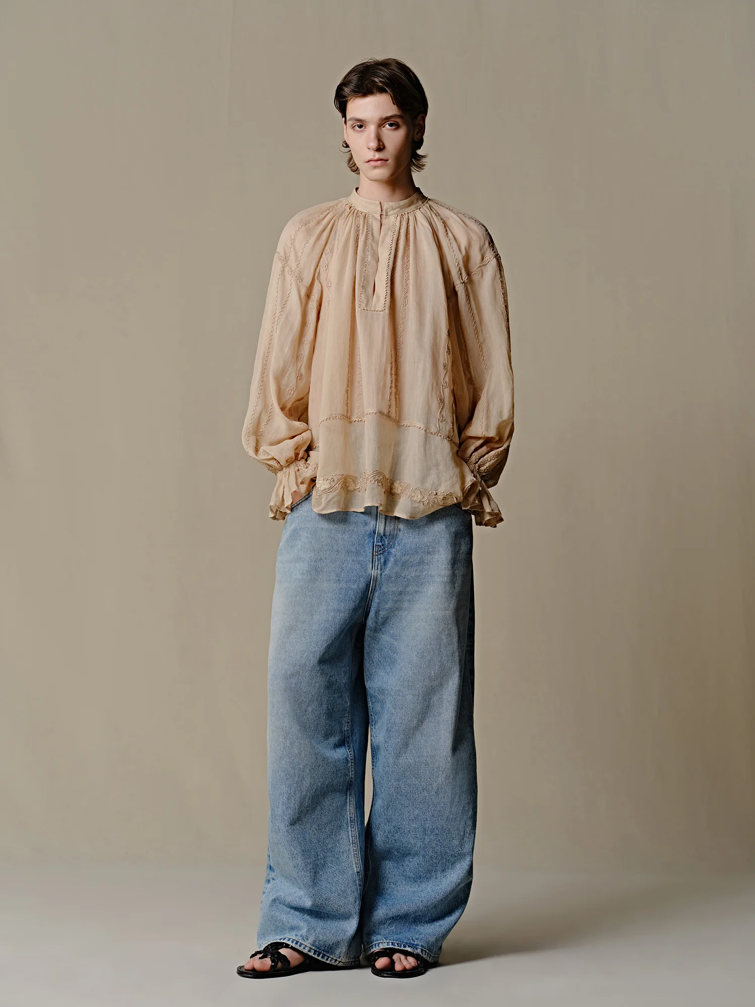 INTO THE EAST 25 Spring/Summer Wide-Leg Straight Jeans ITE-E1DGSS033BU20PT-LAN Blue - Image 7