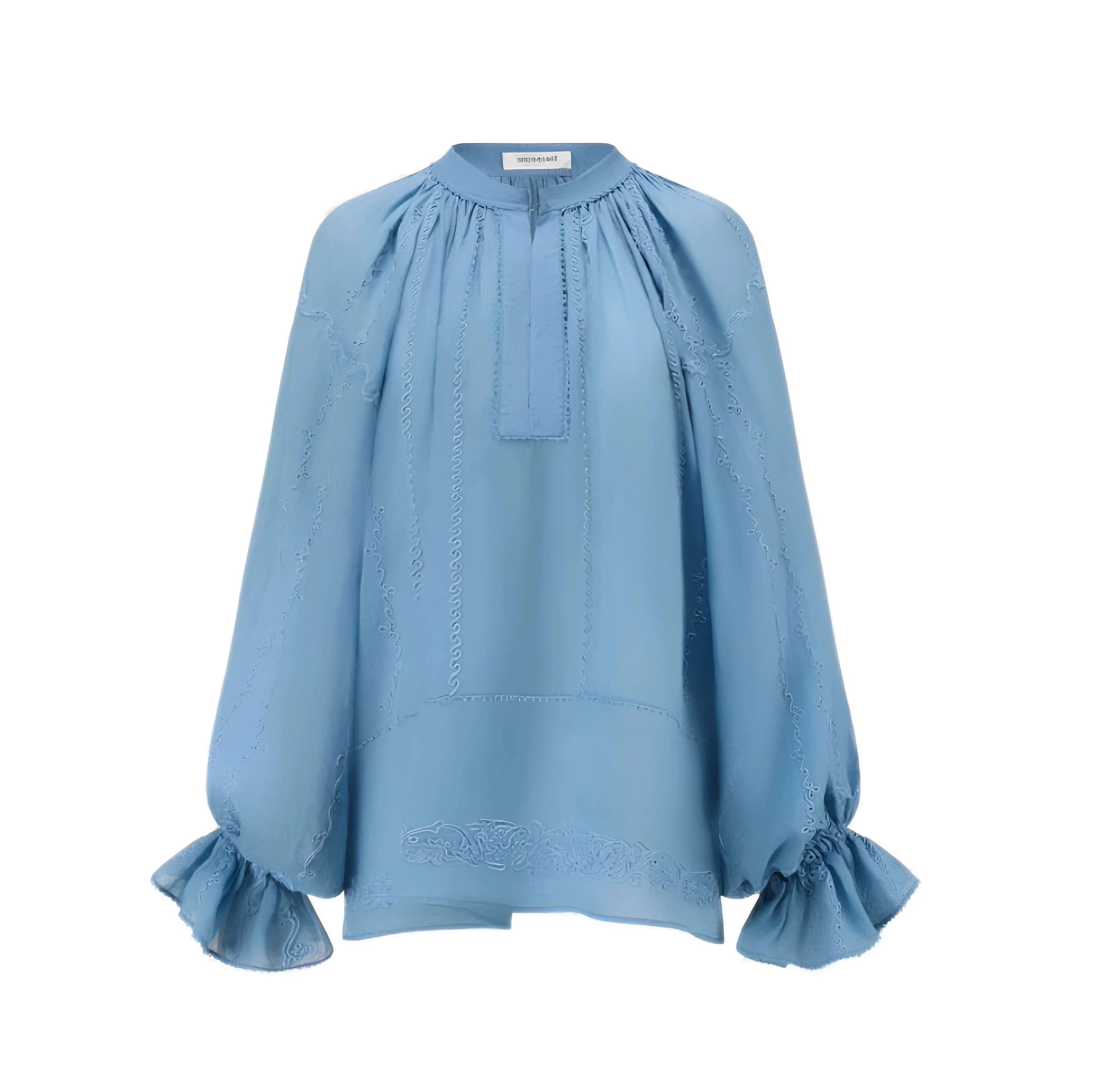 INTO THE EAST Blue Puff-Sleeve Top ITE-E1JBSSTP22041-LAN Blue - Image 8