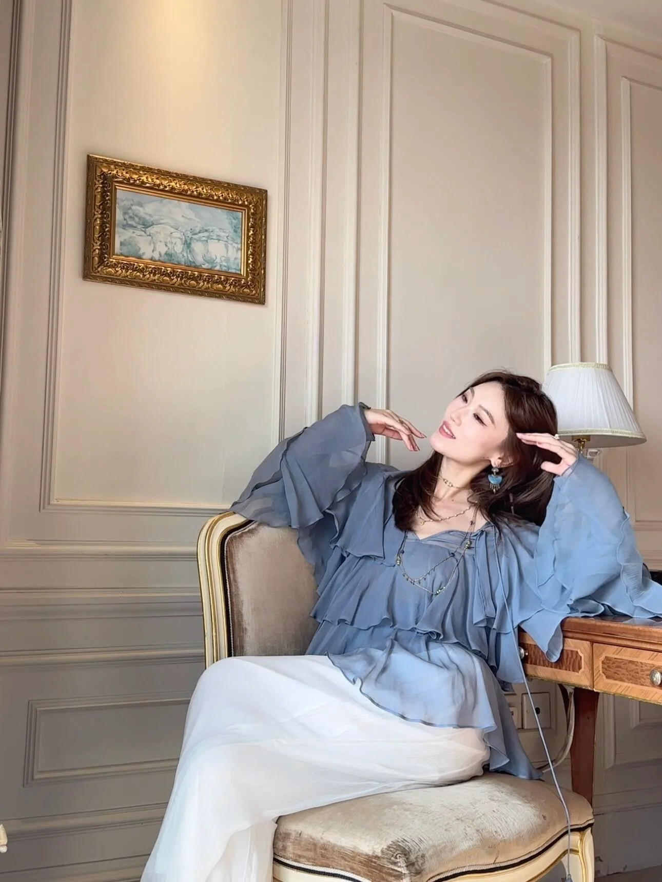 INTO THE EAST Silk Cake Top Shirt ITE-E1DGSS037BU20TP-WML Haze Blue (E1DGSS038PK20TP) - Image 19