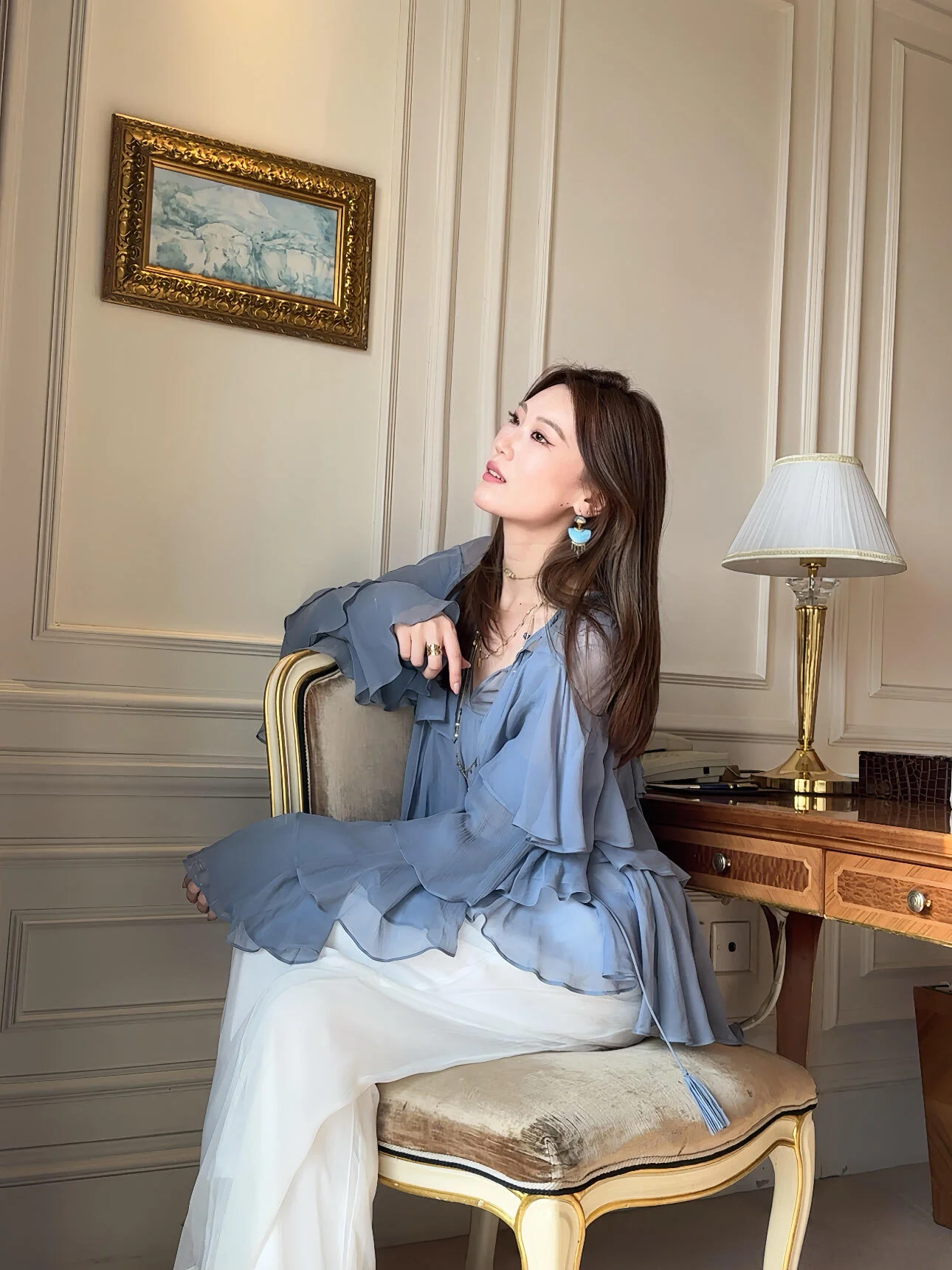 INTO THE EAST Silk Cake Top Shirt ITE-E1DGSS037BU20TP-WML Haze Blue (E1DGSS038PK20TP) - Image 20