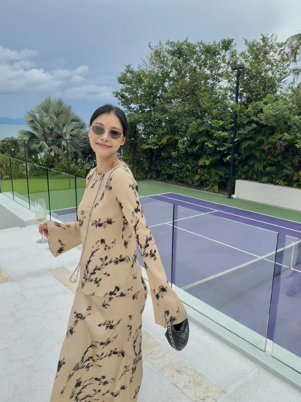INTO THE EAST Silk Flower Shadow Long Sleeve Top T-shirt ITE-E1DGSS008KT21TP-QKQ Light Khaki - Image 13