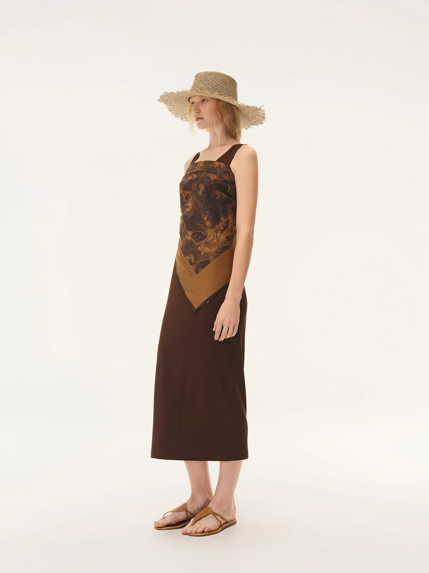 INTO THE EAST Spring/Summer 2026 Acanthus Oil Paint Square Scarf ITE-E1JBSSAC21002-CZ (Large) - Image 6
