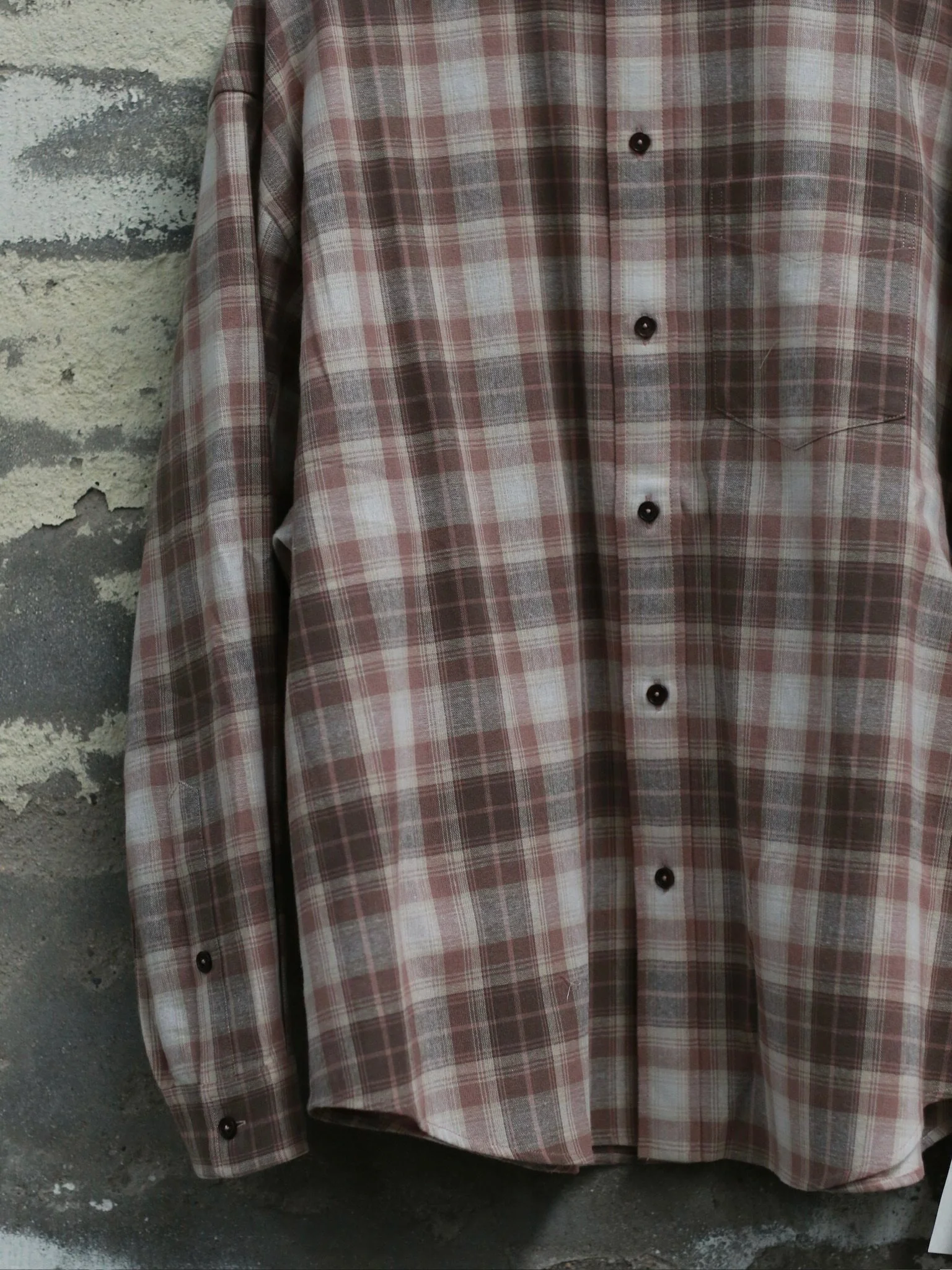 INTO THE EAST Spring/Summer 2026 Brown and Pink Plaid Loose Shirt ITE-E1JBSSSH20003-KF Brown and Pink - Image 8