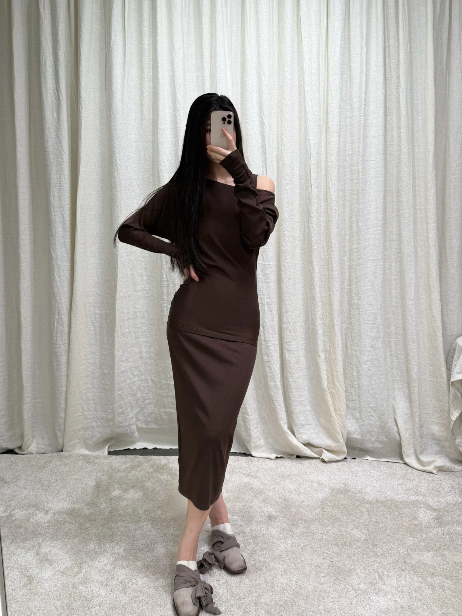 INTO THE EAST Spring/Summer 2026 Dark Brown Slim Fit Vest Dress ITE-E1JBSSKT20003BR-SZ Dark Brown - Image 13
