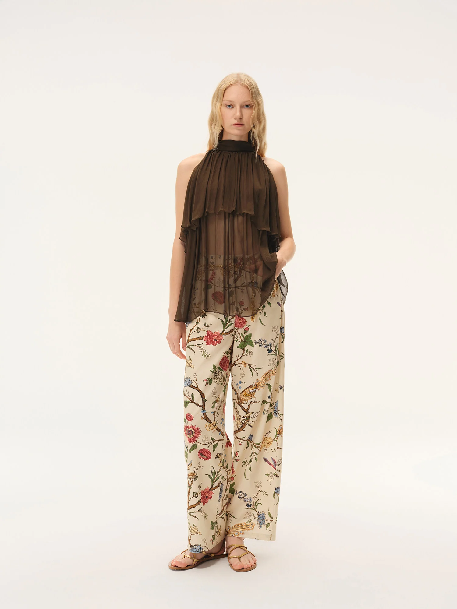 INTO THE EAST Spring/Summer 2026 Double-Layer Sleeveless Vest Top ITE-E1JBSSTP20038-GLL Olive Green - Image 4