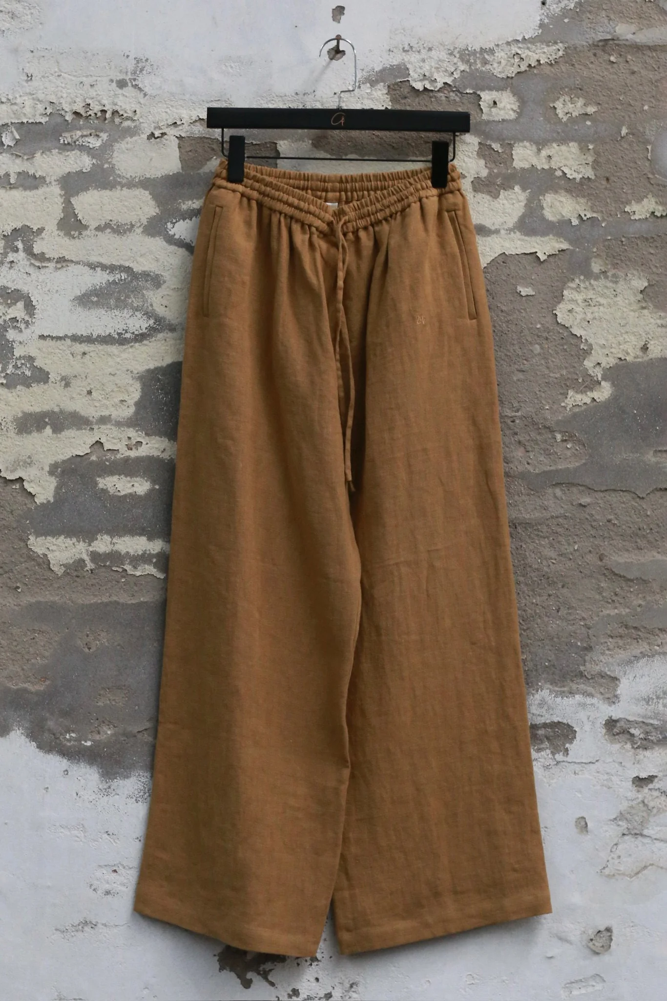 INTO THE EAST Spring/Summer 2026 Embroidered Elastic Waist Straight Leg Pants ITE-E1JBSSPT22004YE-XH Apricot Yellow - Image 2