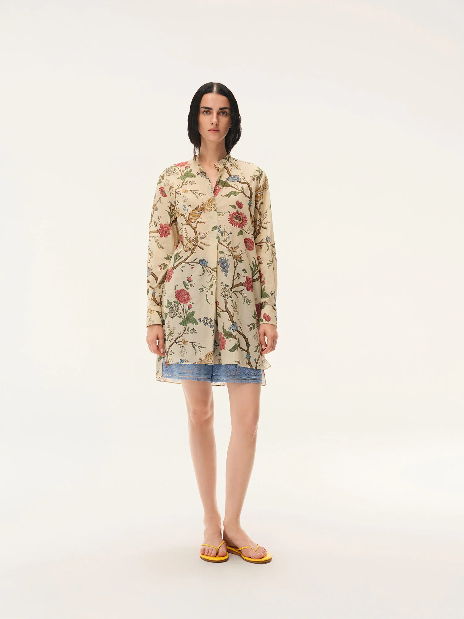INTO THE EAST Spring/Summer 2026 Floral Bird Tree Crew Neck Top/Shirt ITE-E1JBSSTP21030-HUA Floral Pattern - Image 11