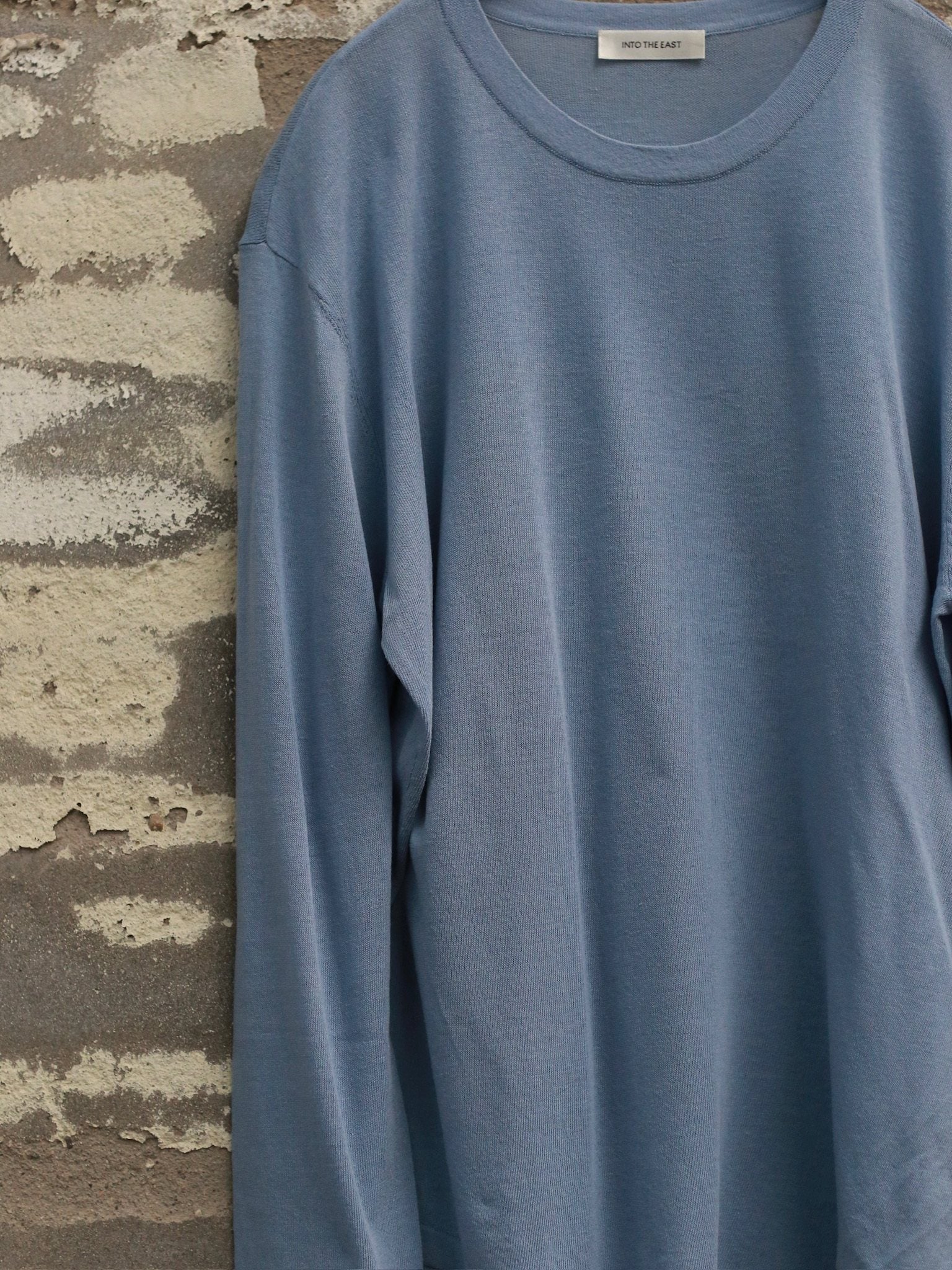 INTO THE EAST Spring/Summer 2026 Knitted Long-Sleeve T-Shirt ITE-E1JBSSKT20005BU-LAN Blue - Image 3