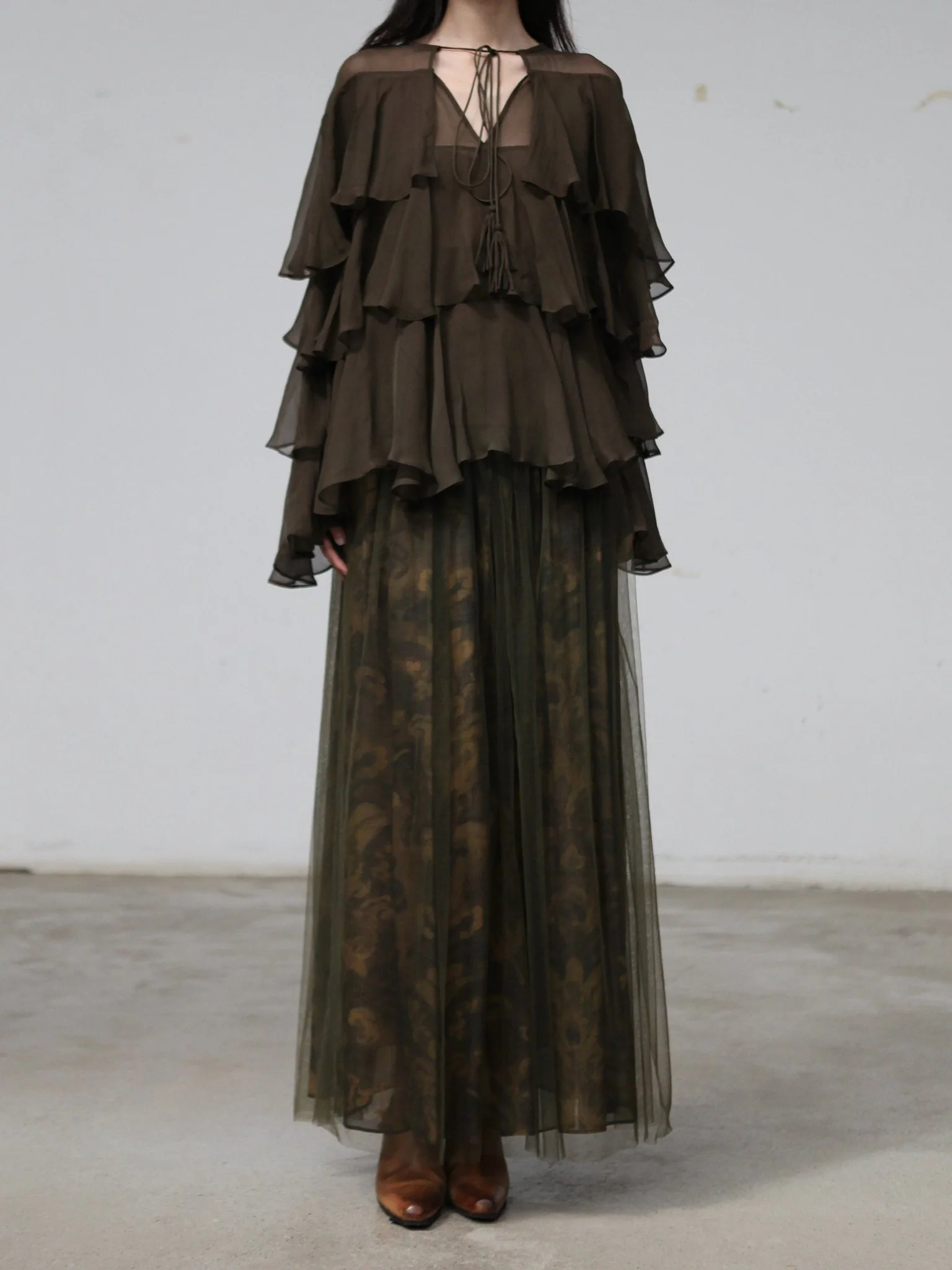 INTO THE EAST Spring/Summer 2026 Lightweight Cake Top ITE-E1JBSSTP20035-GLL Olive Green - Image 3