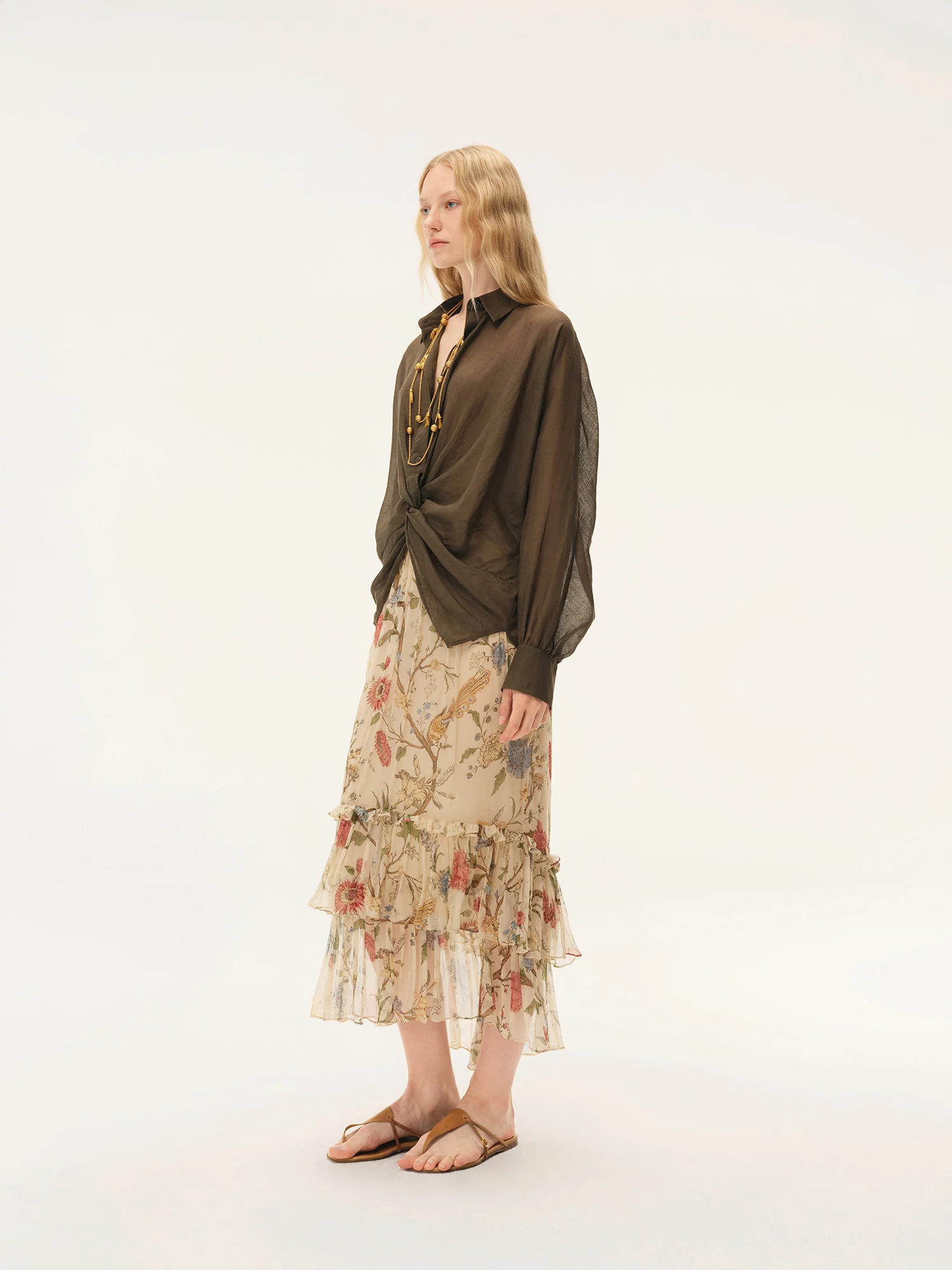 INTO THE EAST Spring/Summer 2026 Olive Green Knotted Top ITE-E1JBSSTP20020OL-GLL Olive Green - Image 13