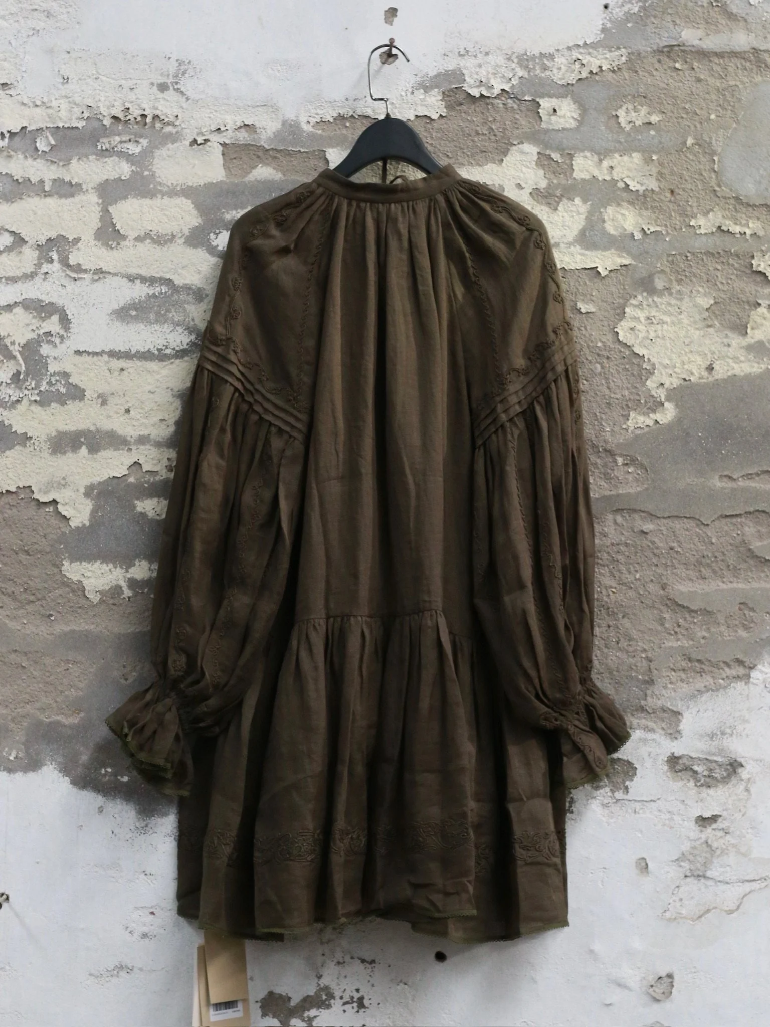 INTO THE EAST Spring/Summer 2026 Olive Green Puff Sleeve Embroidered Dress ITE-E1JBSSDS22013OL-GLL Olive Green - Image 15
