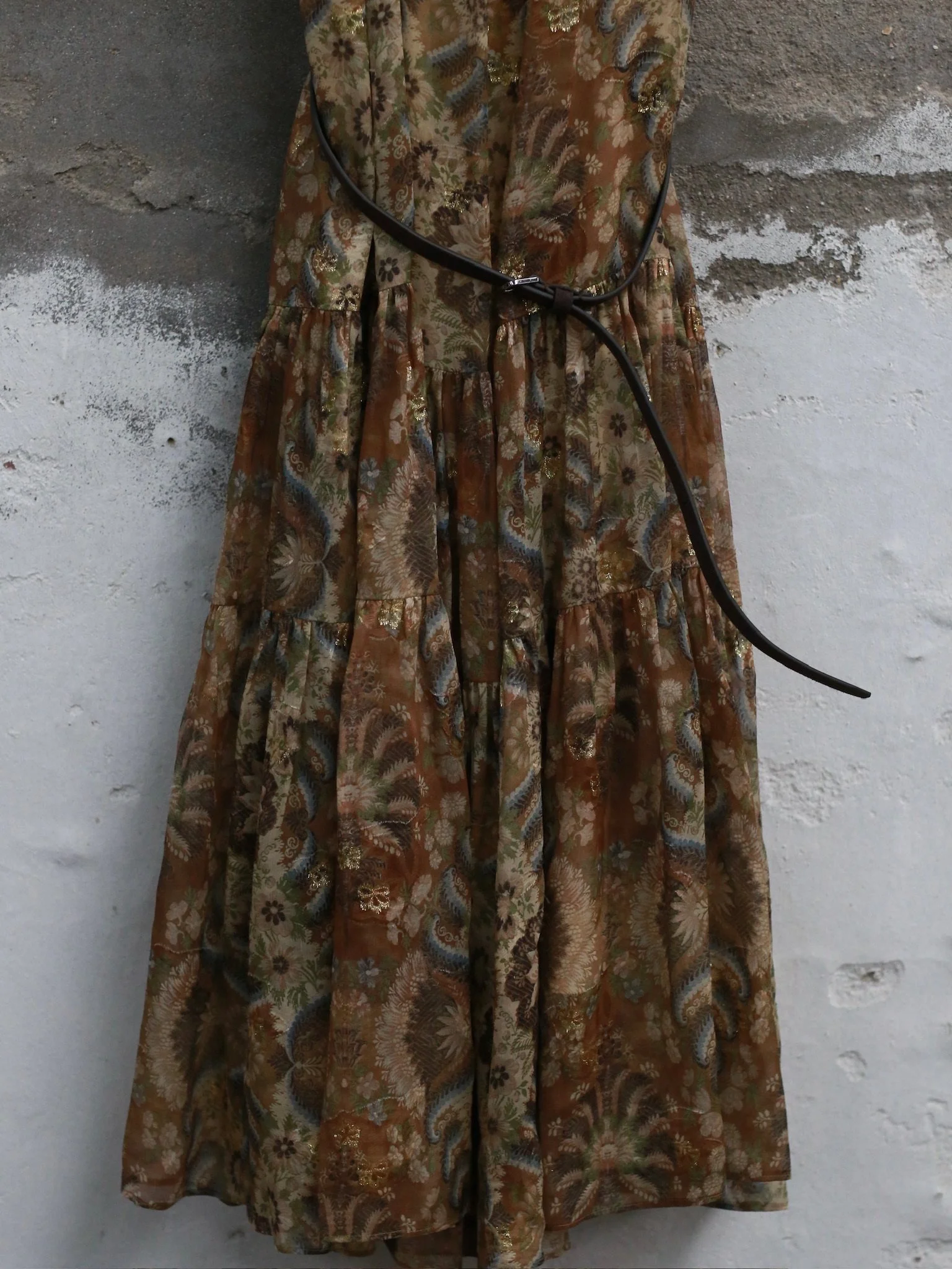 INTO THE EAST Spring/Summer 2026 Palm Scroll Slip Dress ITE-E1JBSSDS21011NCC-HUA Floral Pattern - Image 8