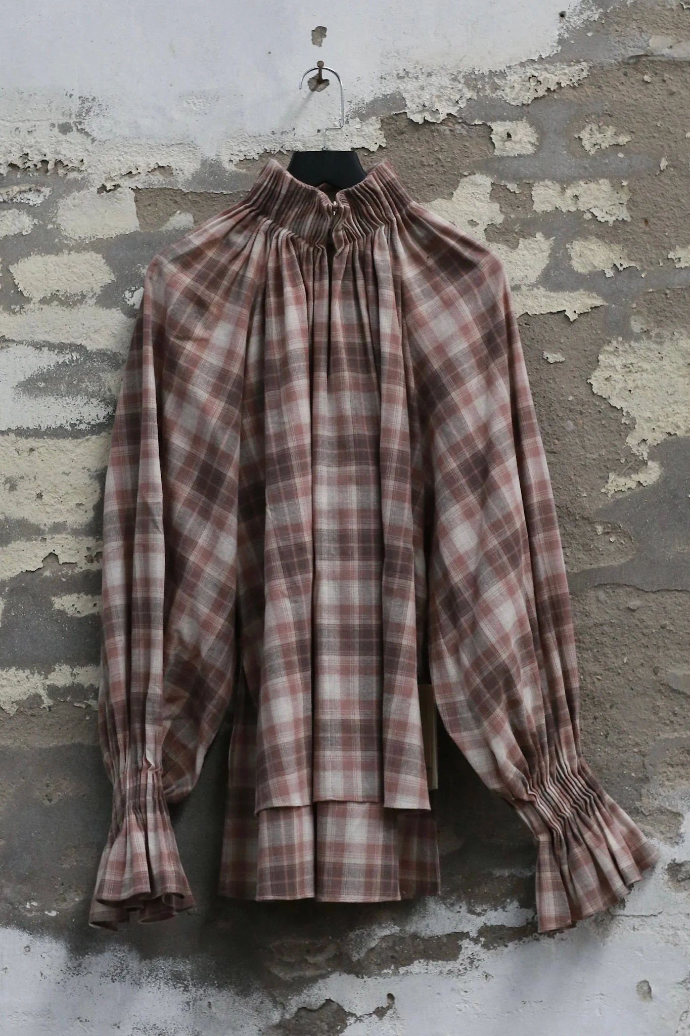 INTO THE EAST Spring/Summer 2026 Sheer Accordion Pleated Turtleneck Top/Shirt ITE-E1JBSSTP20010CP-KF Coffee Pink - Image 2