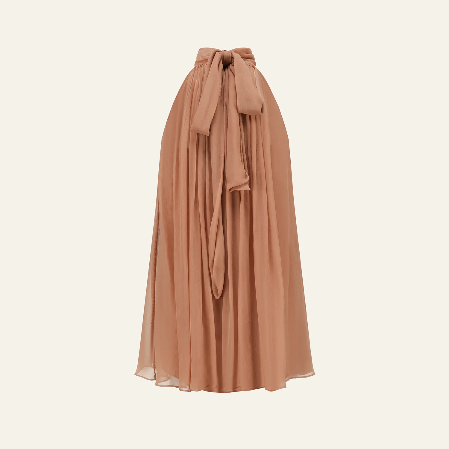 INTO THE EAST Spring/Summer 2026 Sleeveless Top with Flowing Ribbons and Pleats ITE-E1JBSSTP20005LC-SHC Coral Orange - Image 7