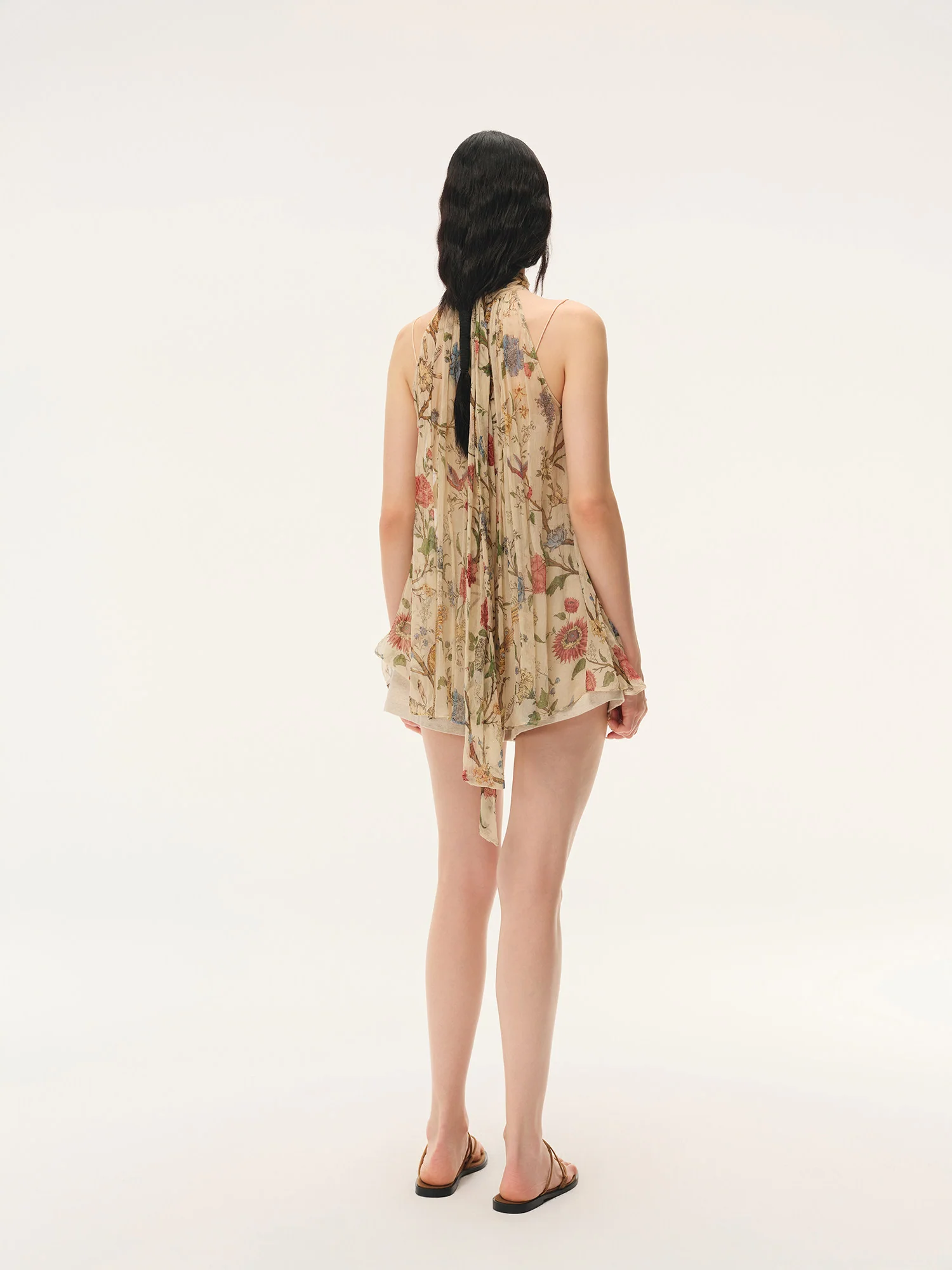 INTO THE EAST Spring/Summer 2026 Sleeveless Top with Ribbon ITE-E1JBSSTP21005-HUA Floral Pattern - Image 10