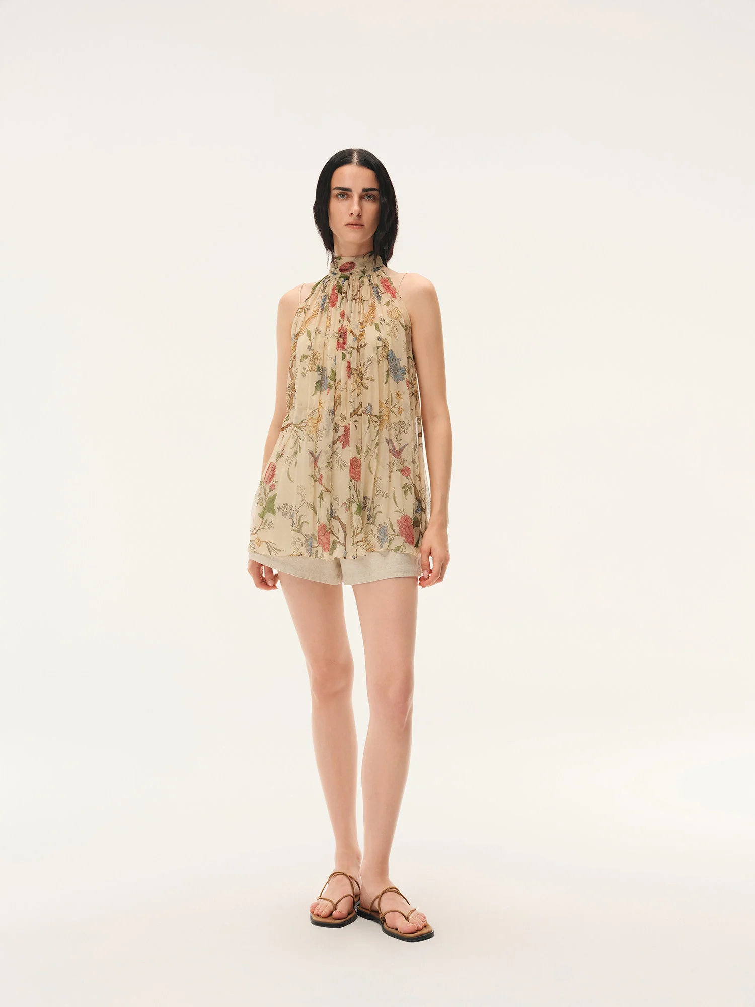 INTO THE EAST Spring/Summer 2026 Sleeveless Top with Ribbon ITE-E1JBSSTP21005-HUA Floral Pattern - Image 9
