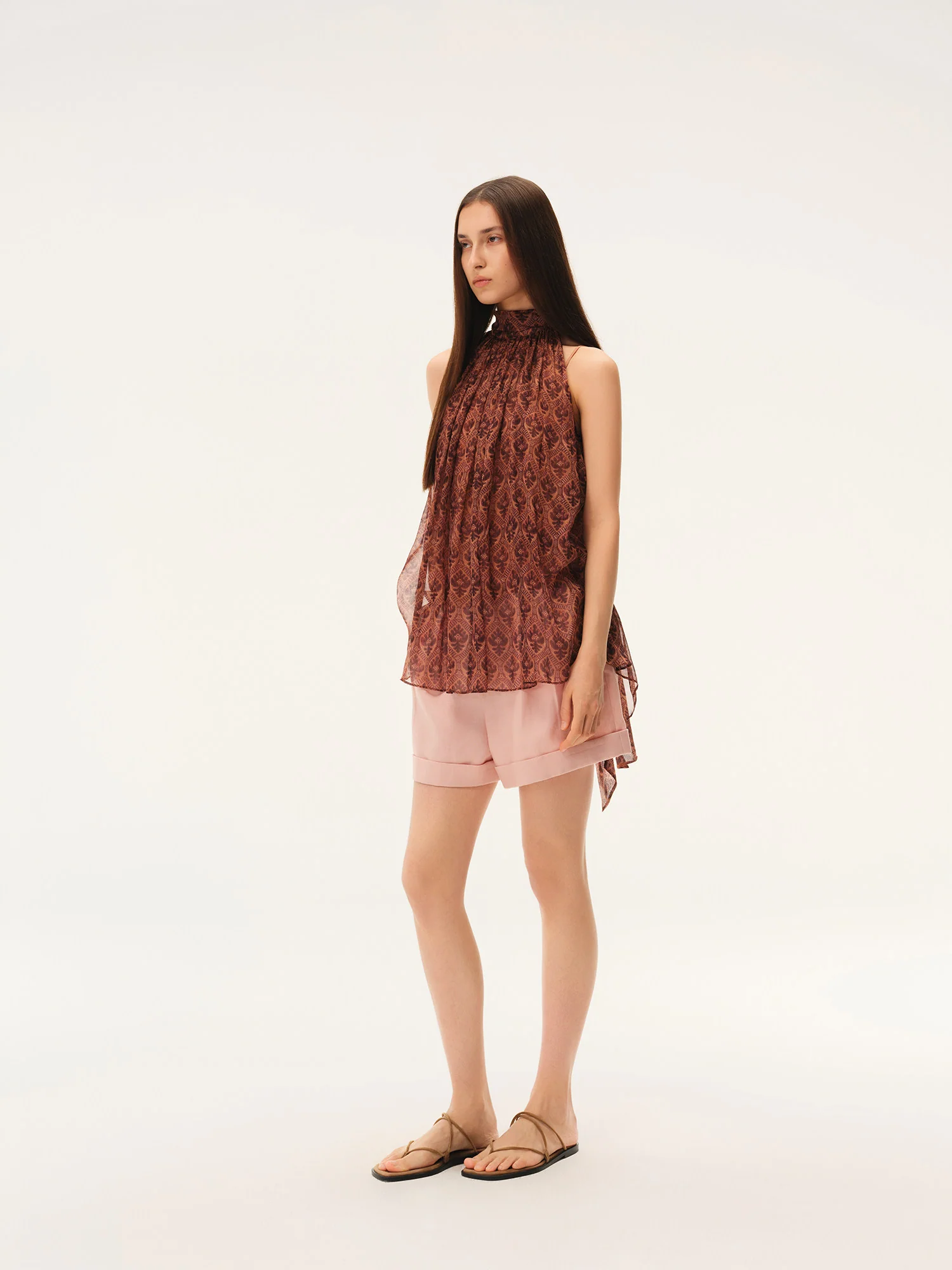 INTO THE EAST Spring/Summer 2026 Sleeveless Top with Ribbon ITE-E1JBSSTP21005-SLH Pomegranate Red - Image 4