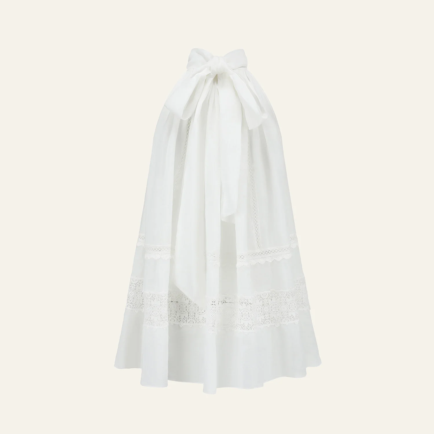 INTO THE EAST Spring/Summer 2026 Square Wallflower/White Lace Sleeveless Top/Vest ITE-E1JBSSTP20028WT-BAI White - Image 8