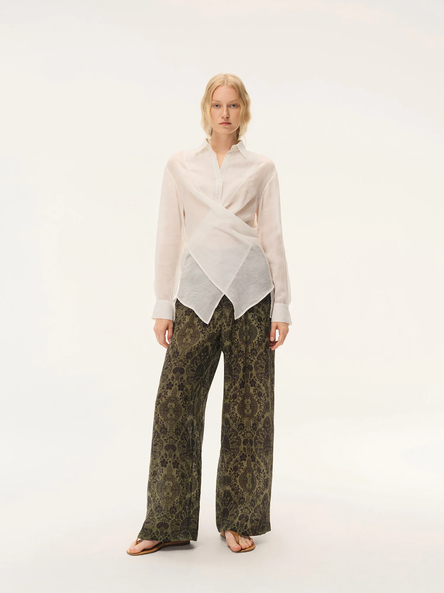 INTO THE EAST Spring/Summer 2026 Straight Leg Casual Pants ITE-E1JBSSPT21007GR-LV Green - Image 3