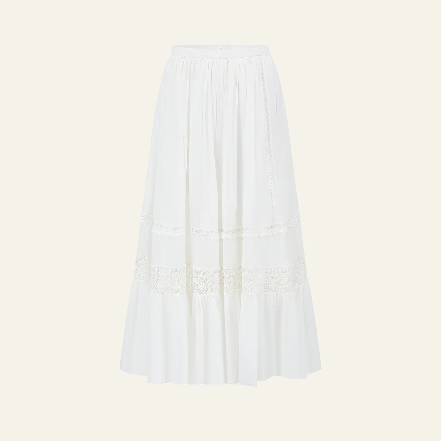 INTO THE EAST Spring/Summer 2026 White Tie-Waist Flutter Sleeve Top ITE-E1JBSSSK20021WT-BAI Skirt - Image 5
