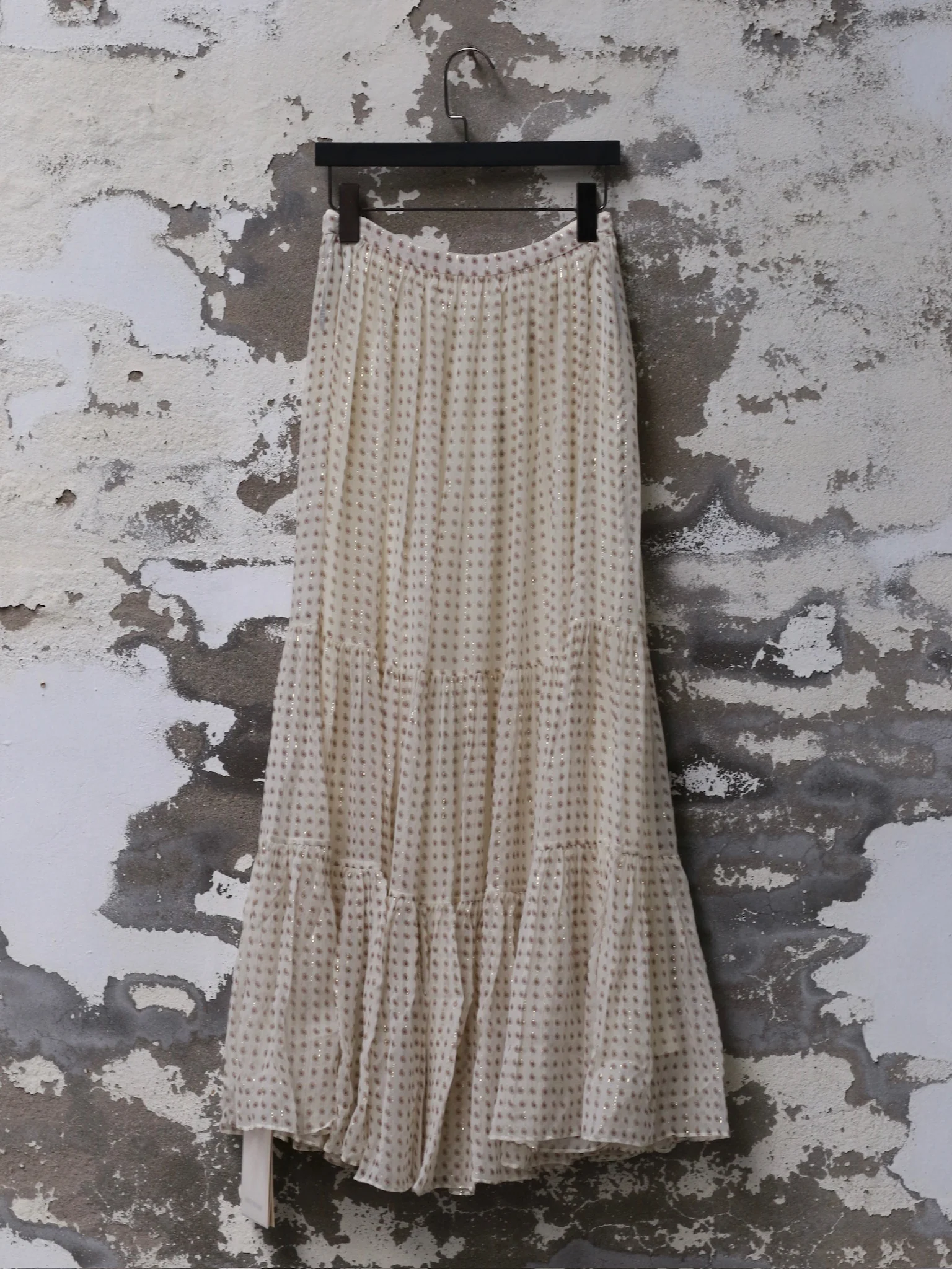 INTO THE EAST White Mini Cashew Layered Silk Skirt ITE-E1DGSC027WT21SK-BAI White - Image 4