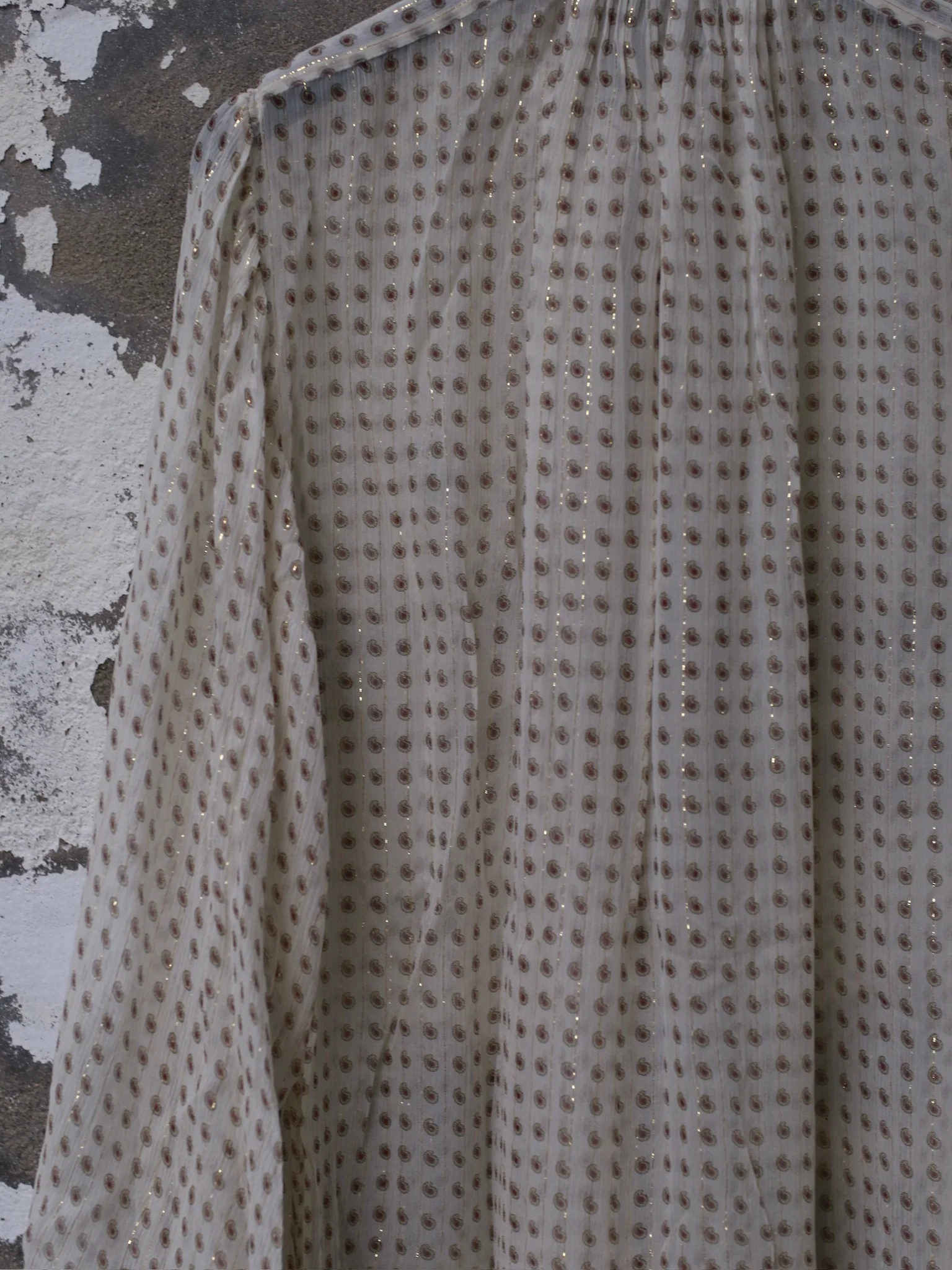 INTO THE EAST White Mini Cashew Silk Tie Shirt ITE-E1DGSC023WT21SH-BAI White - Image 3