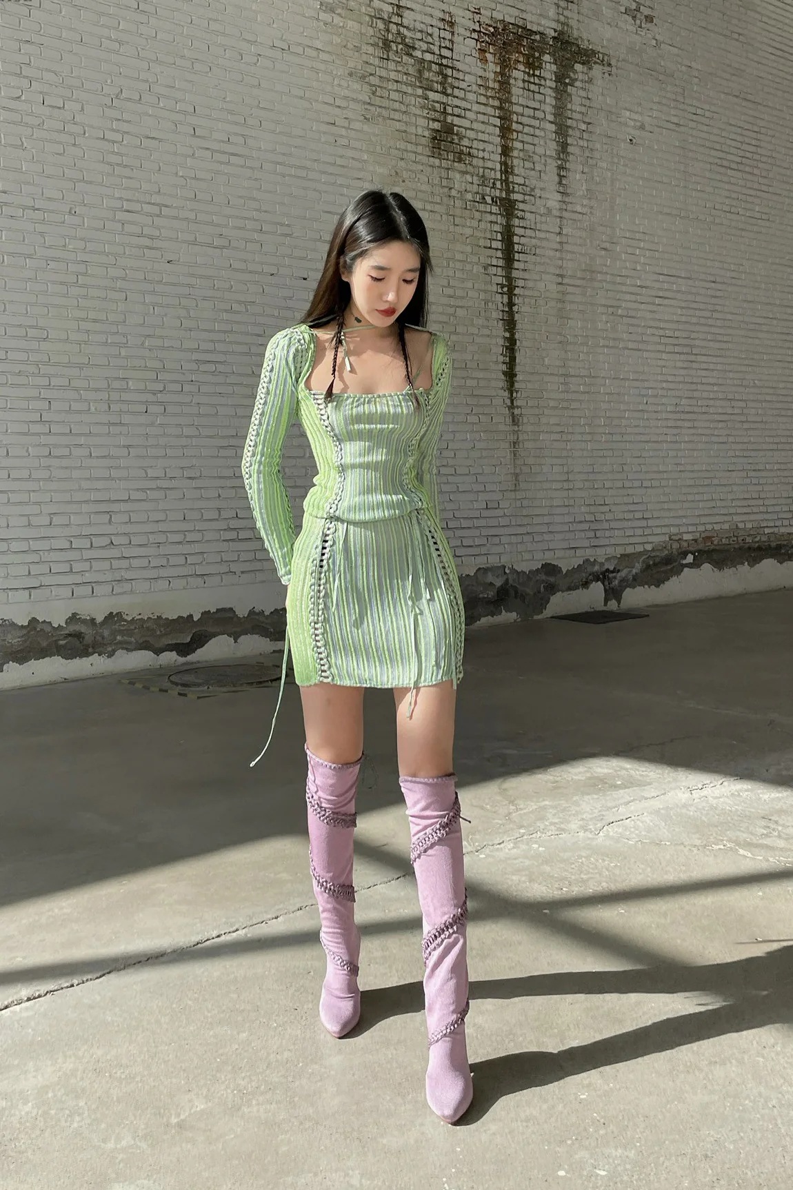 ISA BOULDER Adjustable Panel Dress 22DR06 Mint Green - Image 16