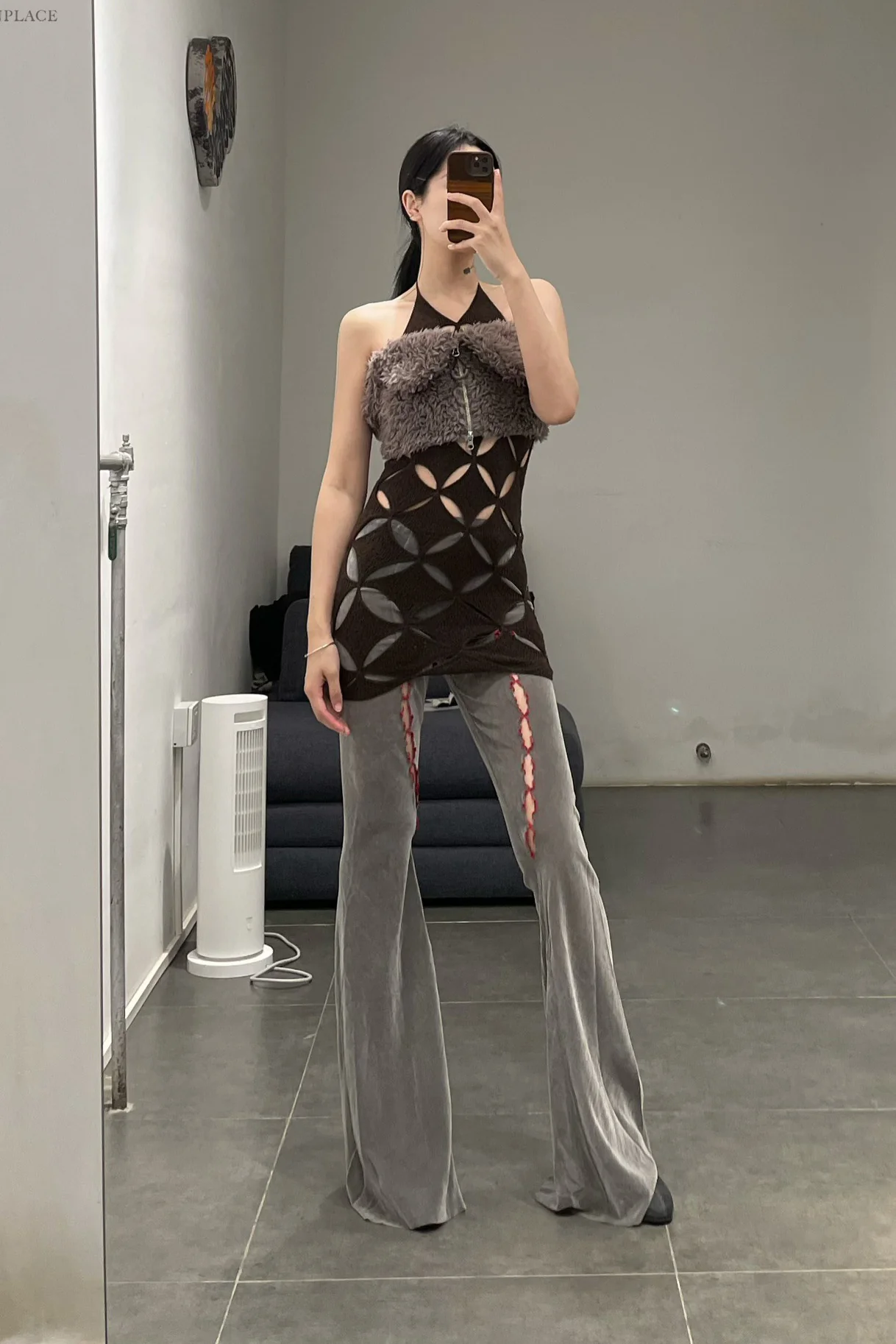 ISA BOULDER Argyle lace crew neck top SS22K44 - Image 13