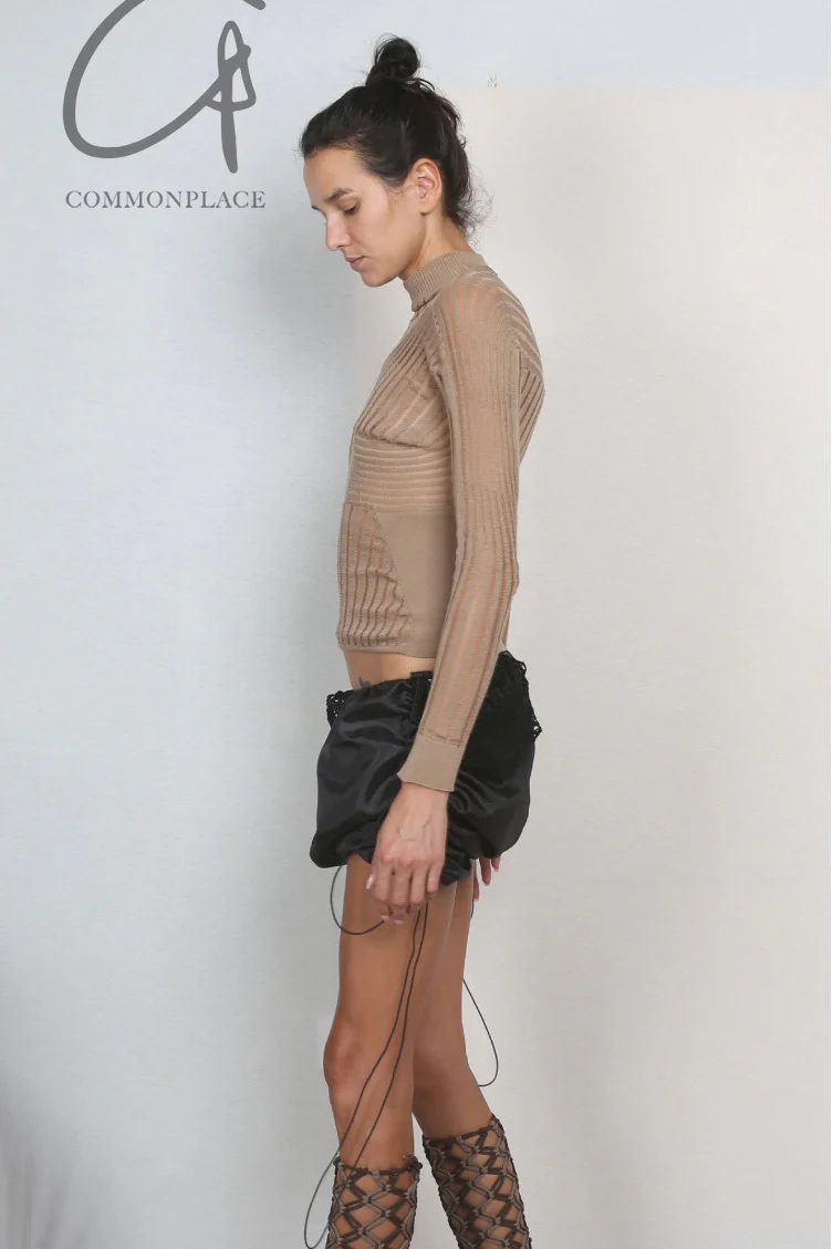 ISA BOULDER Cute Mini Skirt IB-WSK88-HEI Black - Image 6