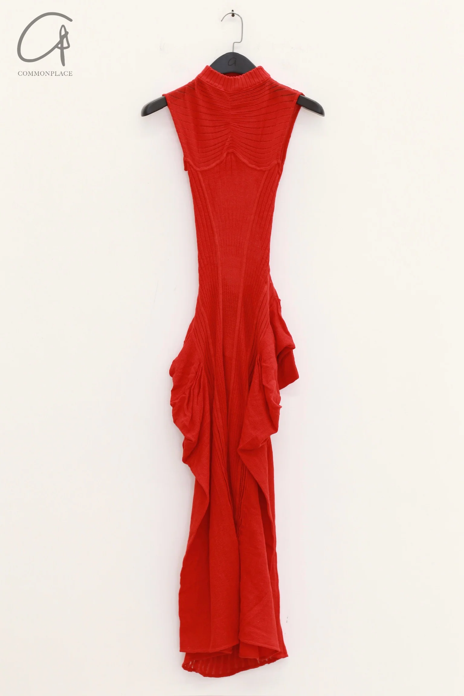 ISA BOULDER Half-high collar sleeveless backless dress IB-WDR90-HONG Red