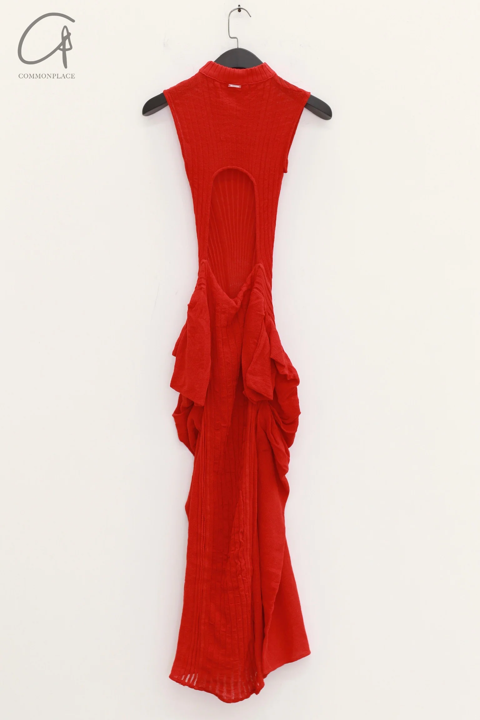 ISA BOULDER Half-high collar sleeveless backless dress IB-WDR90-HONG Red - Image 4