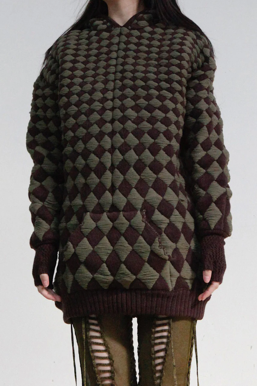 ISA BOULDER illusion quilted hoodie 22SW09 FOREST