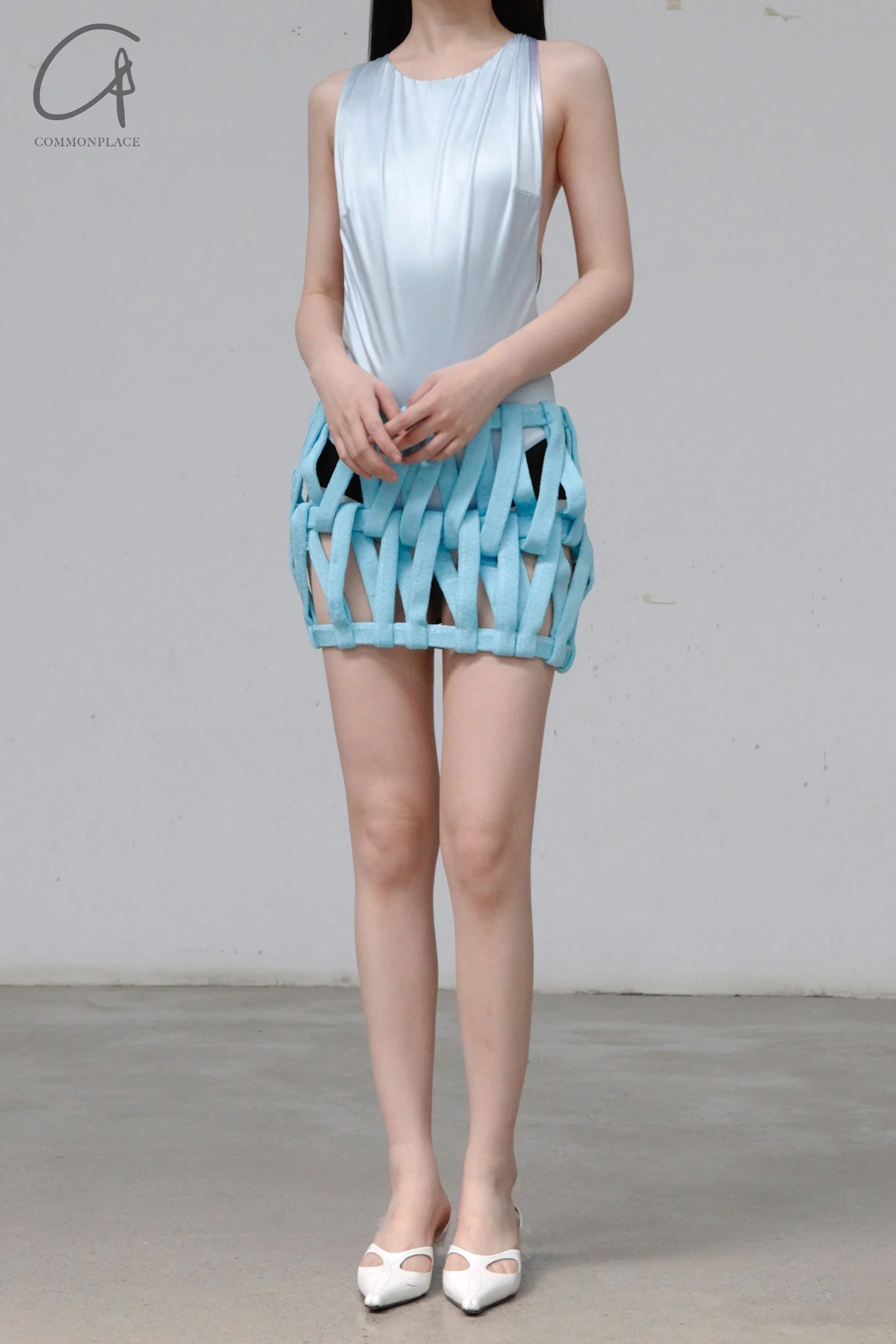 ISA BOULDER LARGE MINI SKIRT IB-RS23SK7-HULAN LAKE GREEN - Image 4