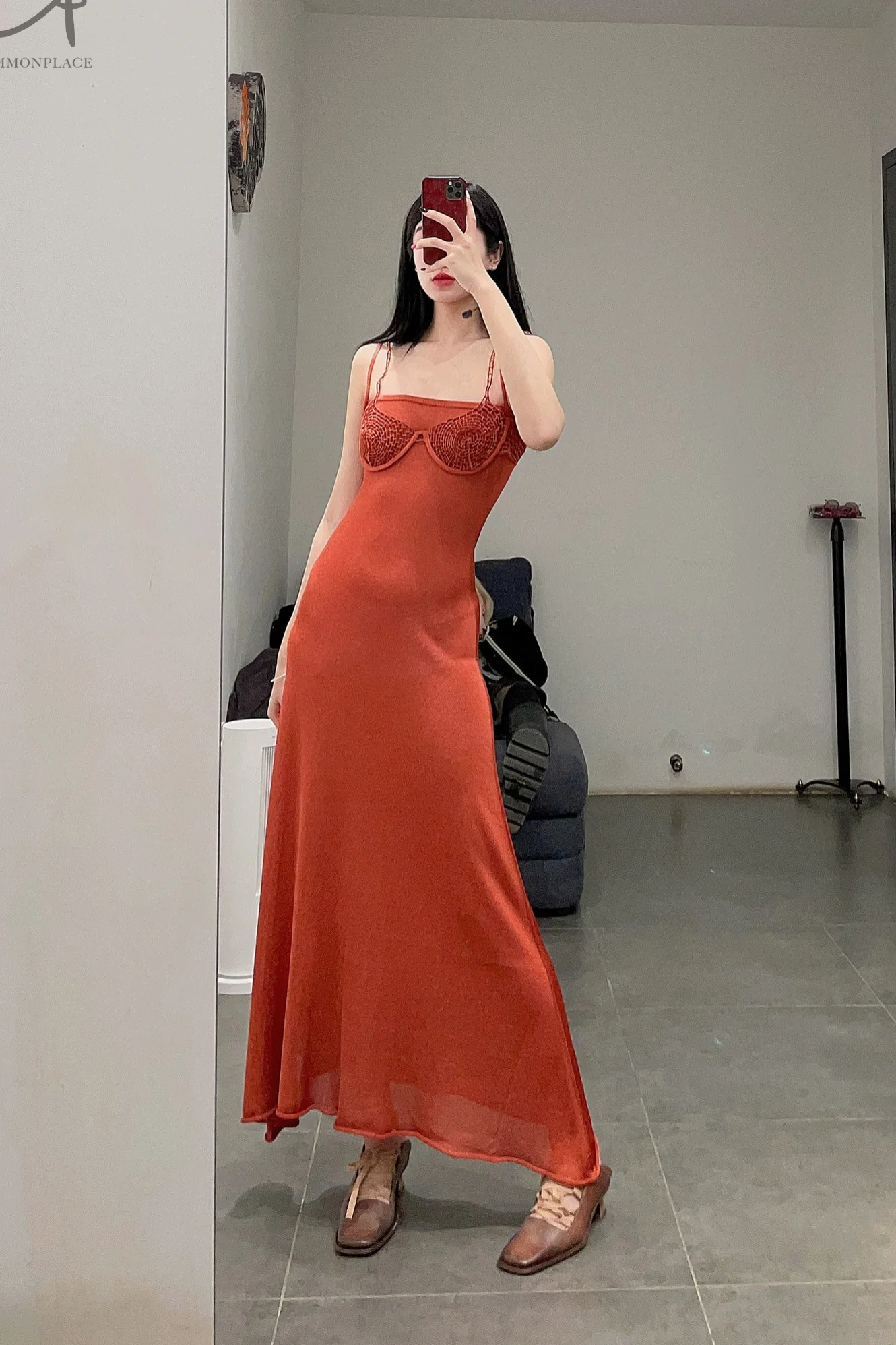 ISA BOULDER Mind Map Dress (with Bra) RS23DR7 Chilli Red - Image 18