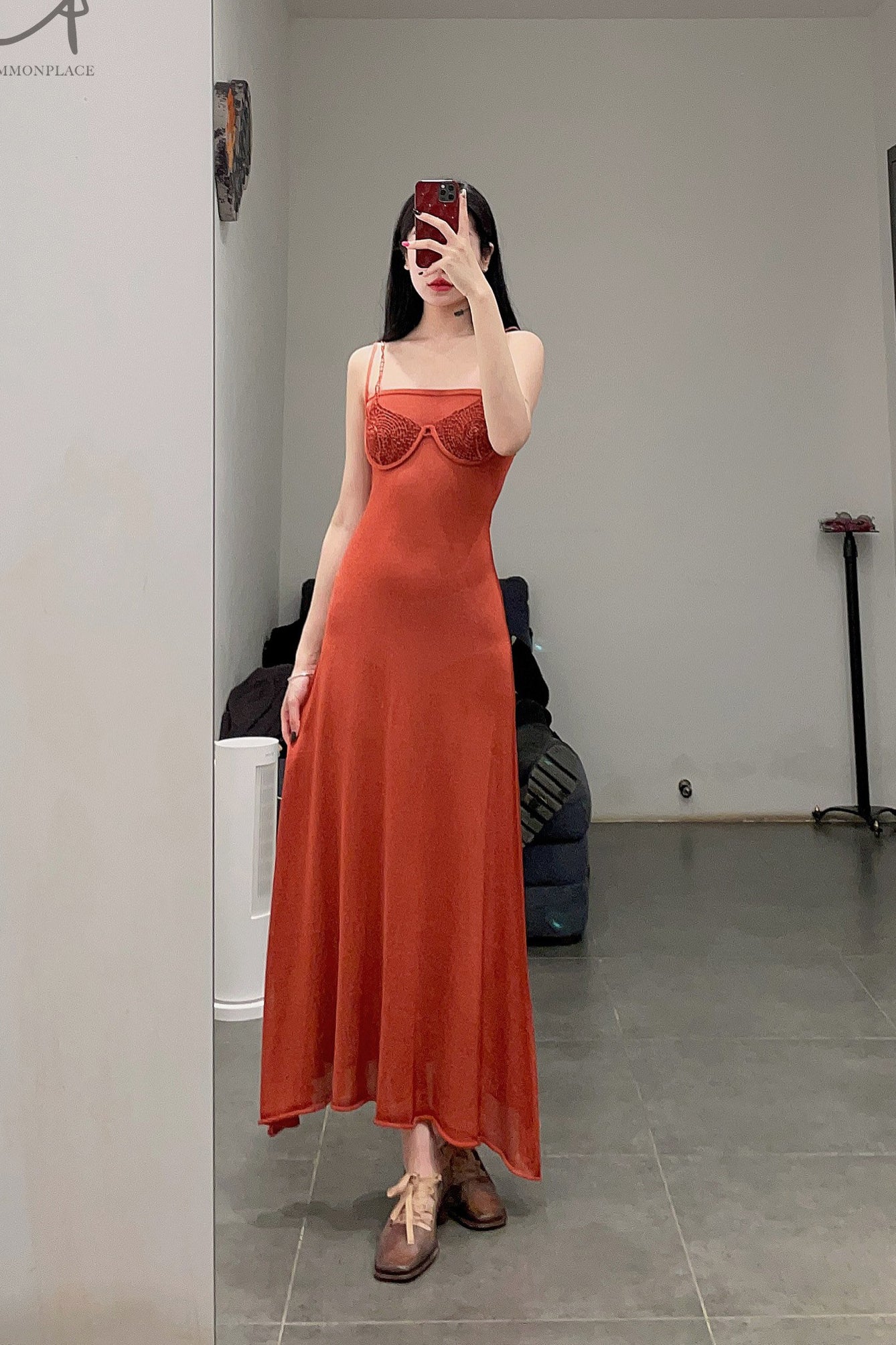 ISA BOULDER Mind Map Dress (with Bra) RS23DR7 Chilli Red - Image 19