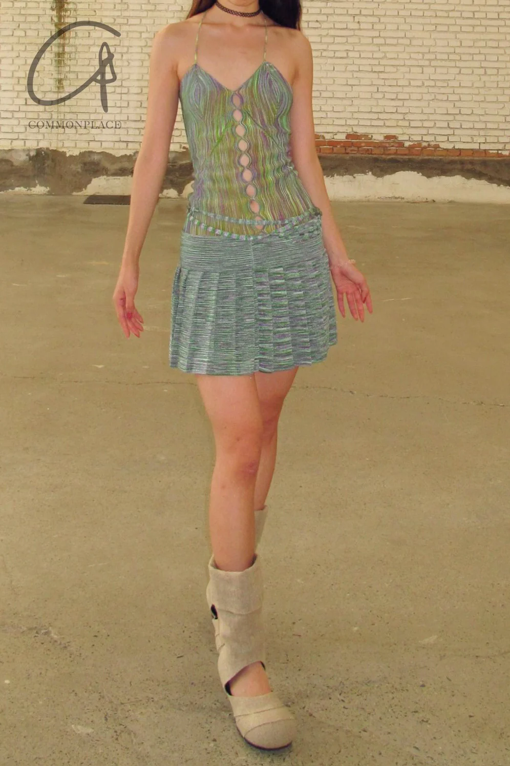 ISA BOULDER PLEATED MINI SKIRT COLLECTION Indonesia IB-22SK04-SZL Aqua Green - Image 5