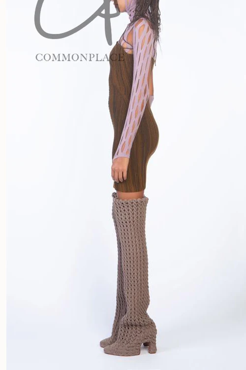 ISA BOULDER Stretch Knitted Sleeves Series IB-RS22K72-ZIHONG Purple-Red - Image 7
