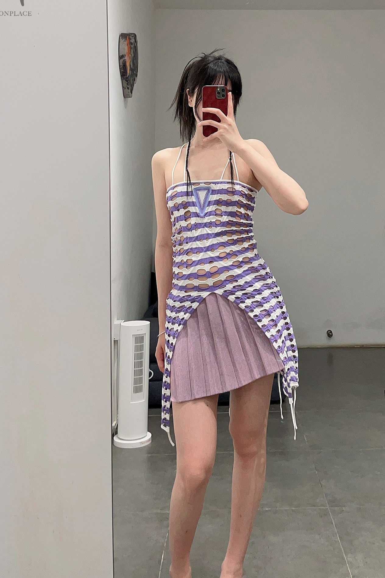 ISA BOULDER PLEATED MINI SKIRT COLLECTION Indonesia IB-22SK04-ZIHONG Purple - Image 23