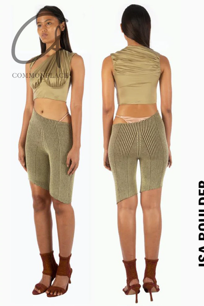 ISA BOULDER Sculptural Sleeveless Top RS22S18A Gold - Image 14