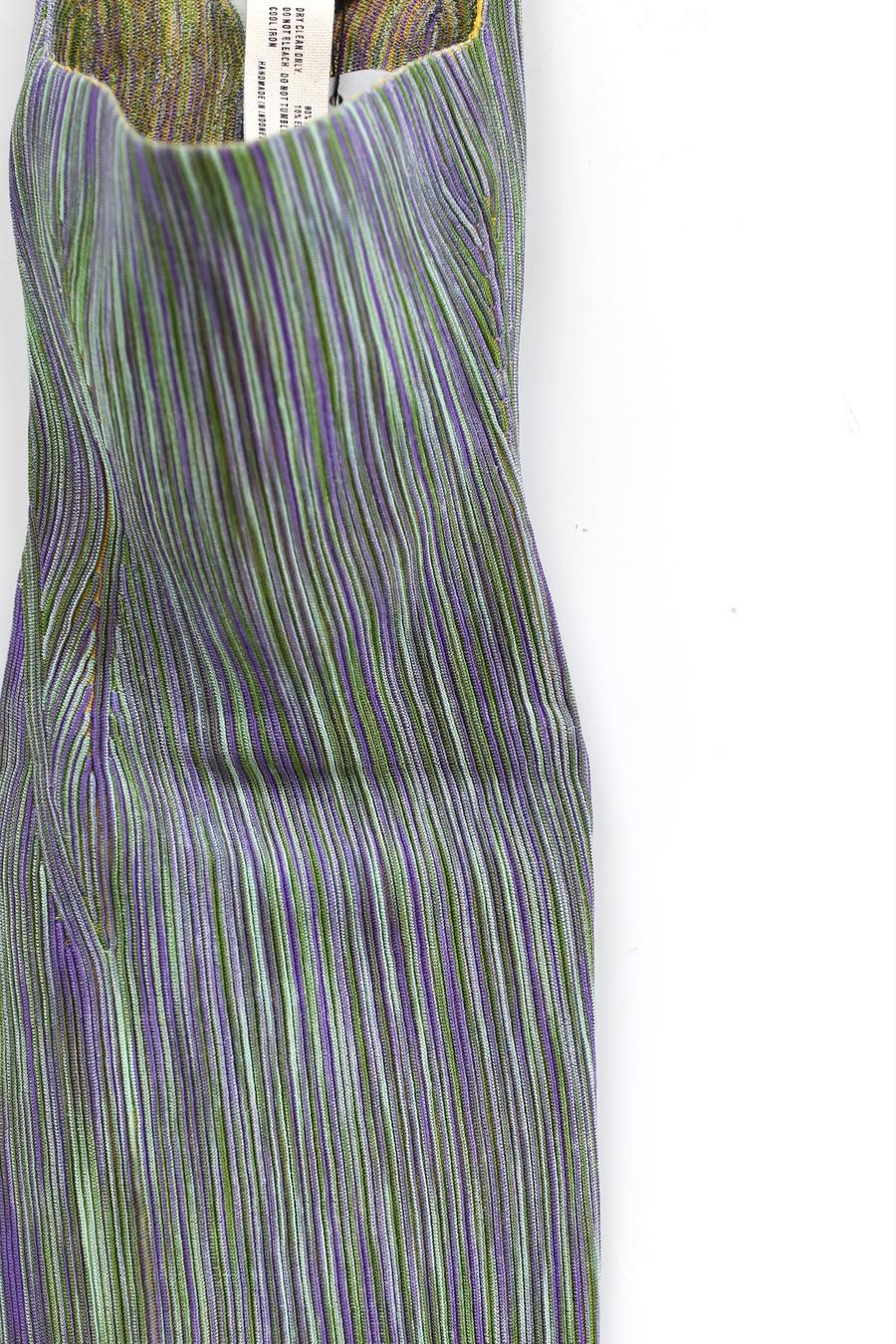ISA BOULDER Slit Corset Dress Knit Stretch Indonesia IB-SS22K6-ZILV Purple Green - Image 8