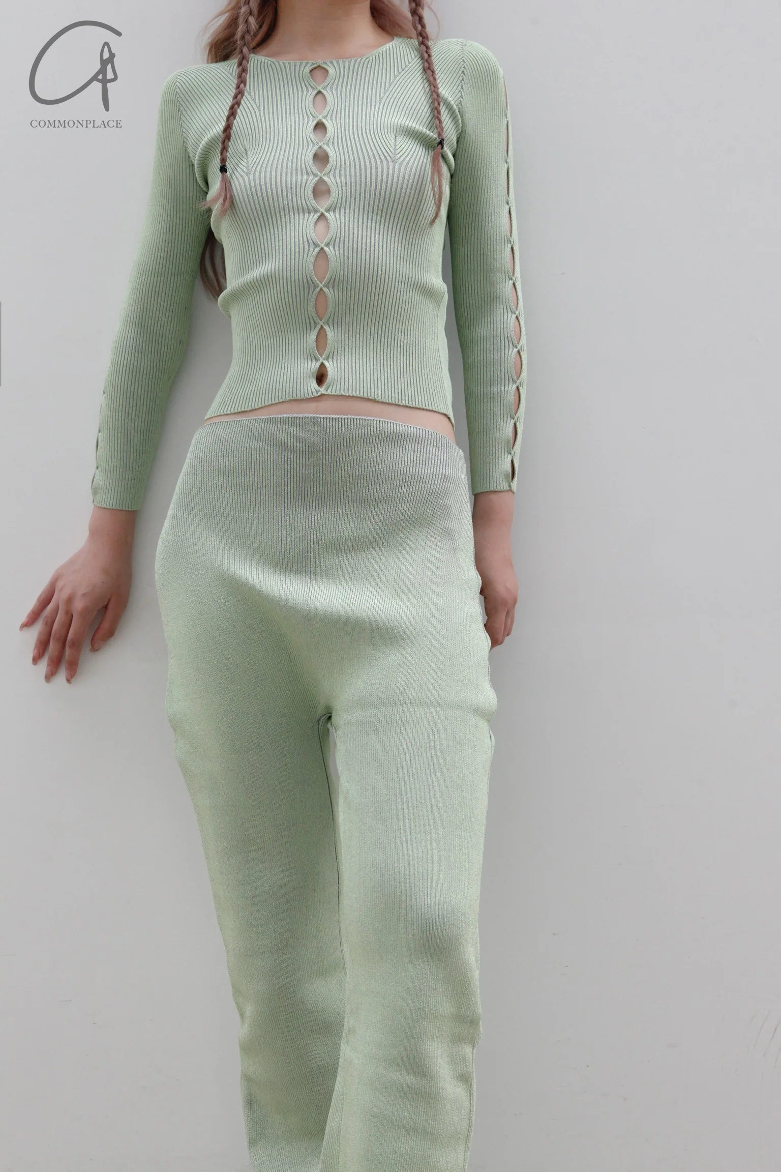 ISA BOULDER Slit Long Sleeve Top IB-SS22K4-CAOLV - Image 3