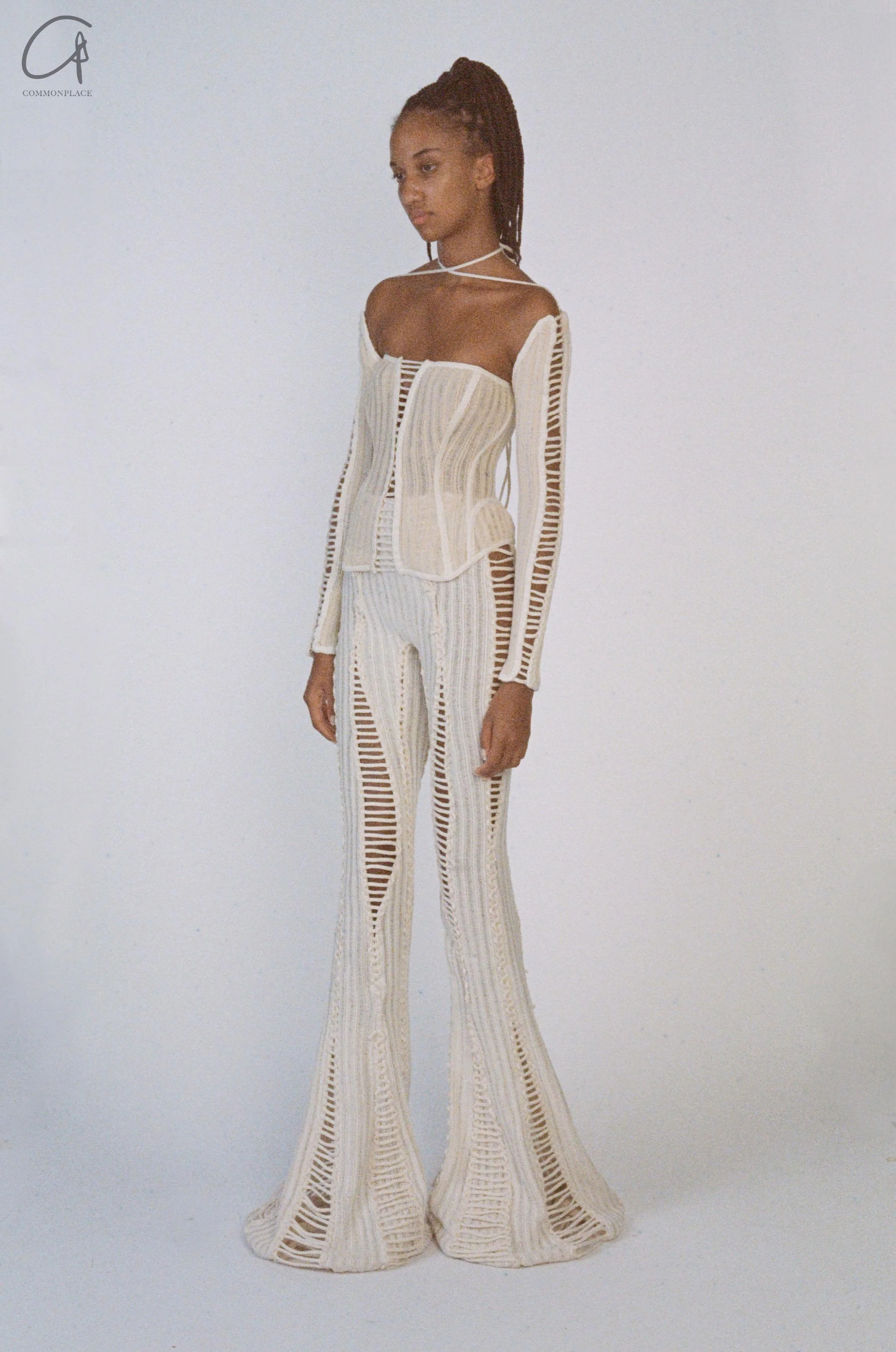 ISA BOULDER Slit Ripped Pants IB-22PT01-MIBAI - Image 12
