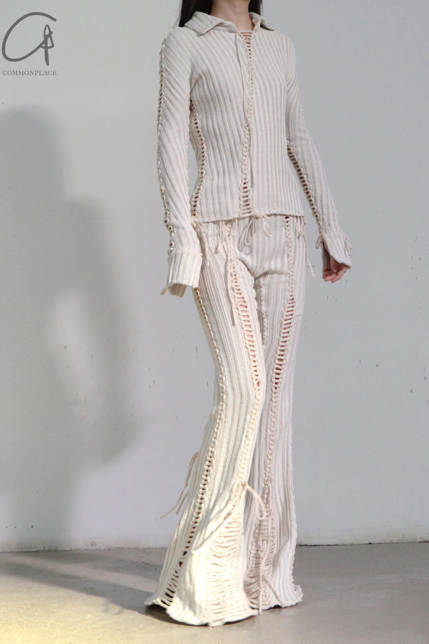 ISA BOULDER Slit Ripped Pants IB-22PT01-MIBAI - Image 17