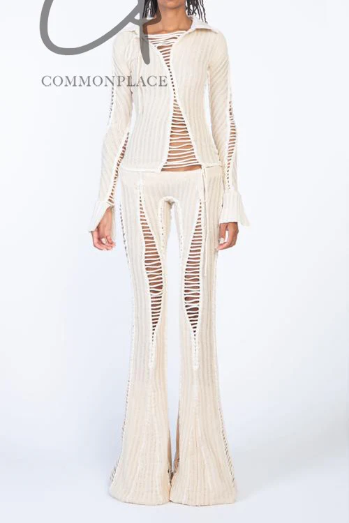 ISA BOULDER Slit Ripped Pants IB-22PT01-MIBAI - Image 5